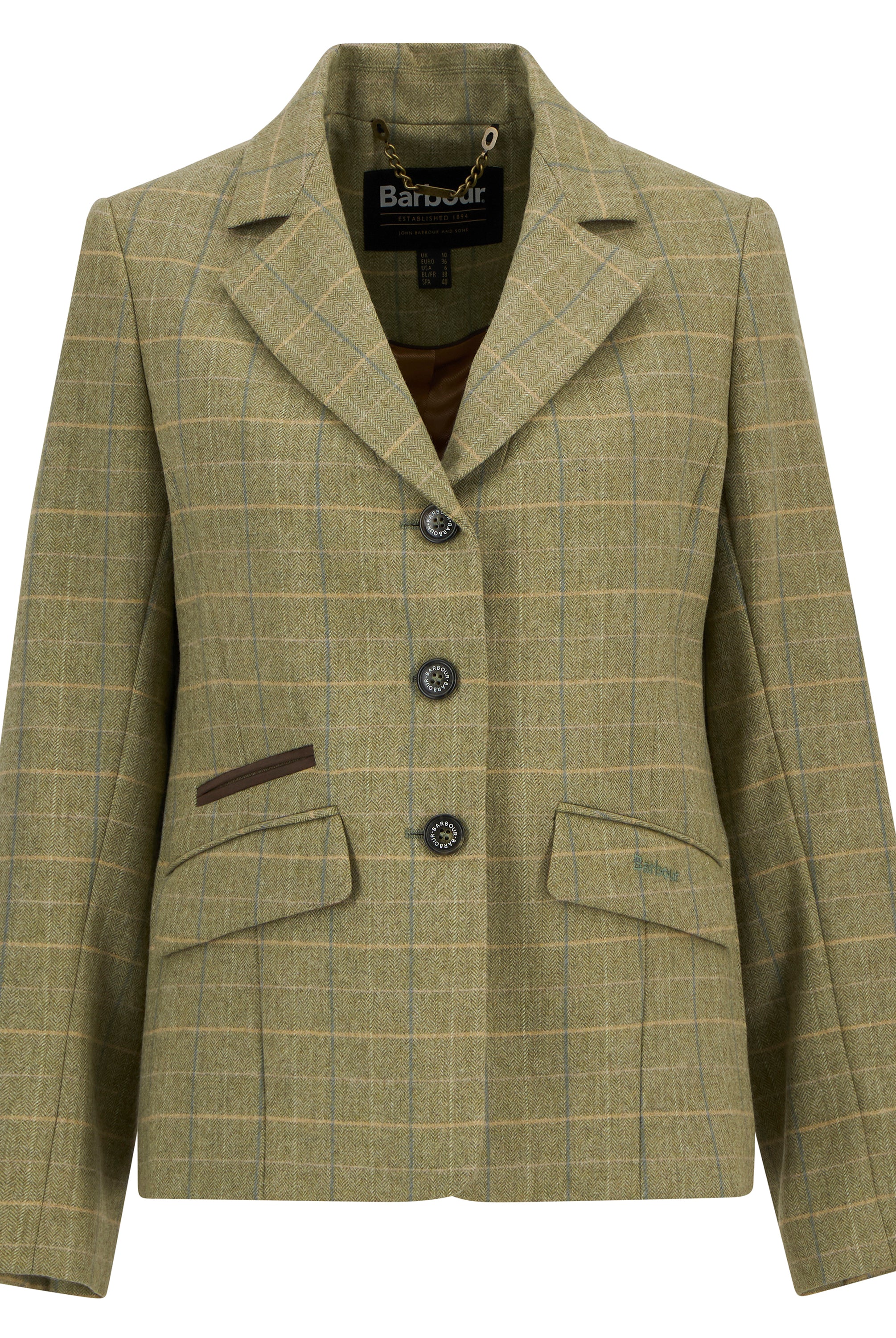 Barbour Light Olive Check Lupin Tailored Jacket #Colour_Light Olive Check