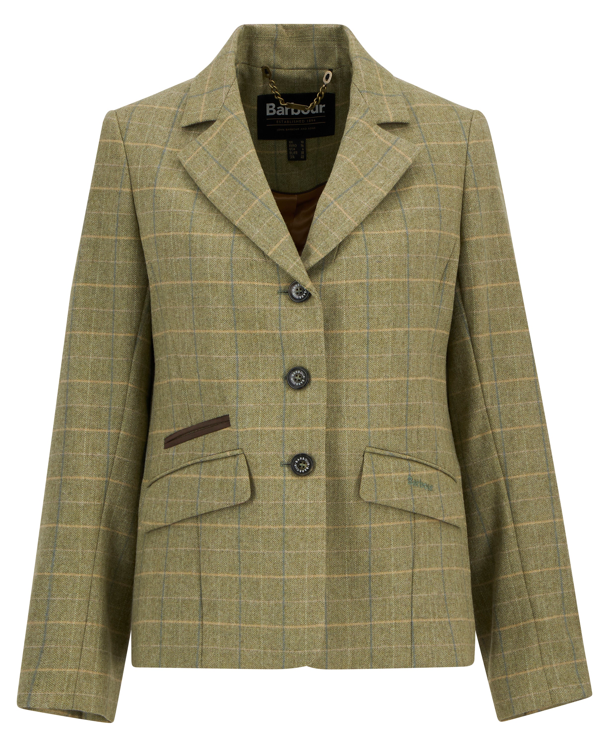 Barbour Light Olive Check Lupin Tailored Jacket #Colour_Light Olive Check
