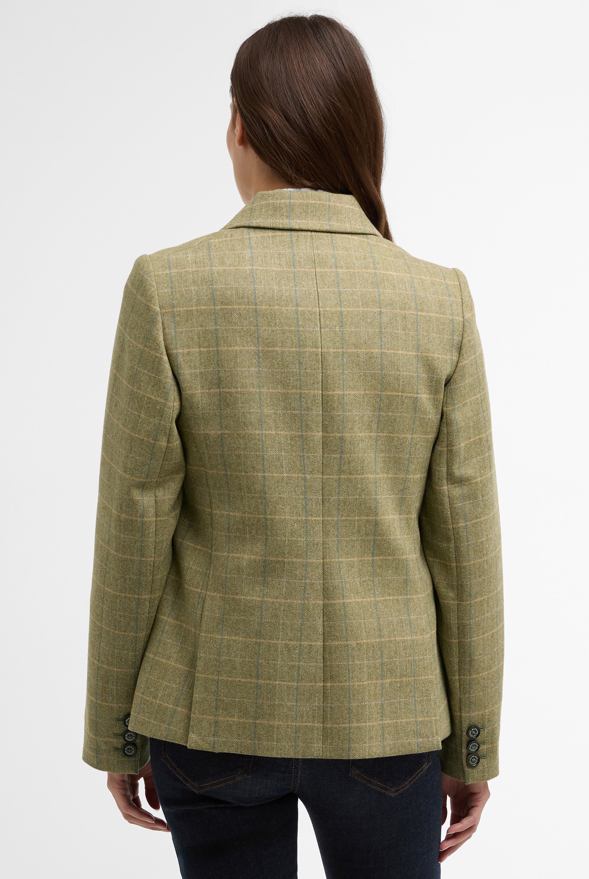 Barbour Light Olive Check Lupin Tailored Jacket #Colour_Light Olive Check