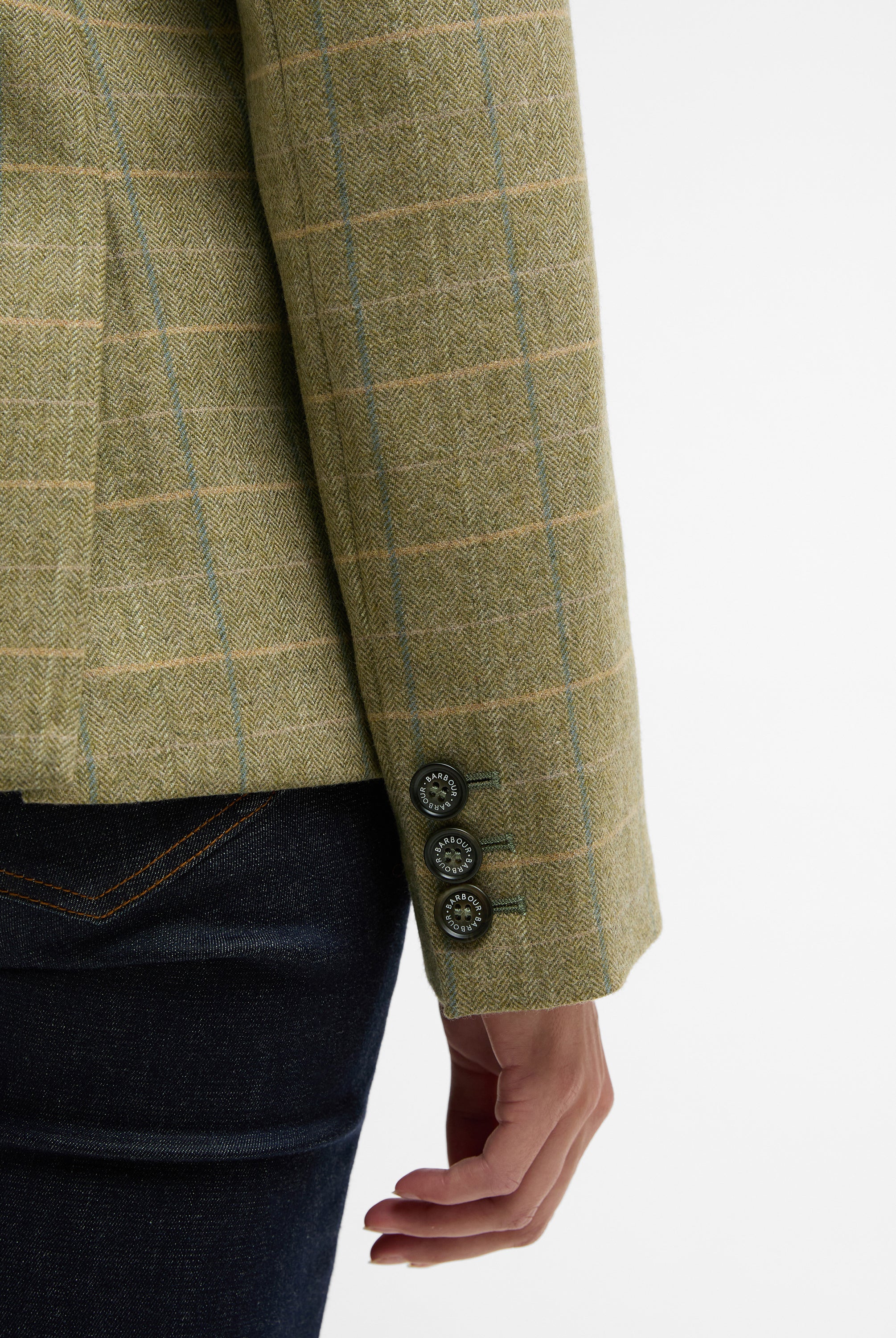 Barbour Light Olive Check Lupin Tailored Jacket #Colour_Light Olive Check