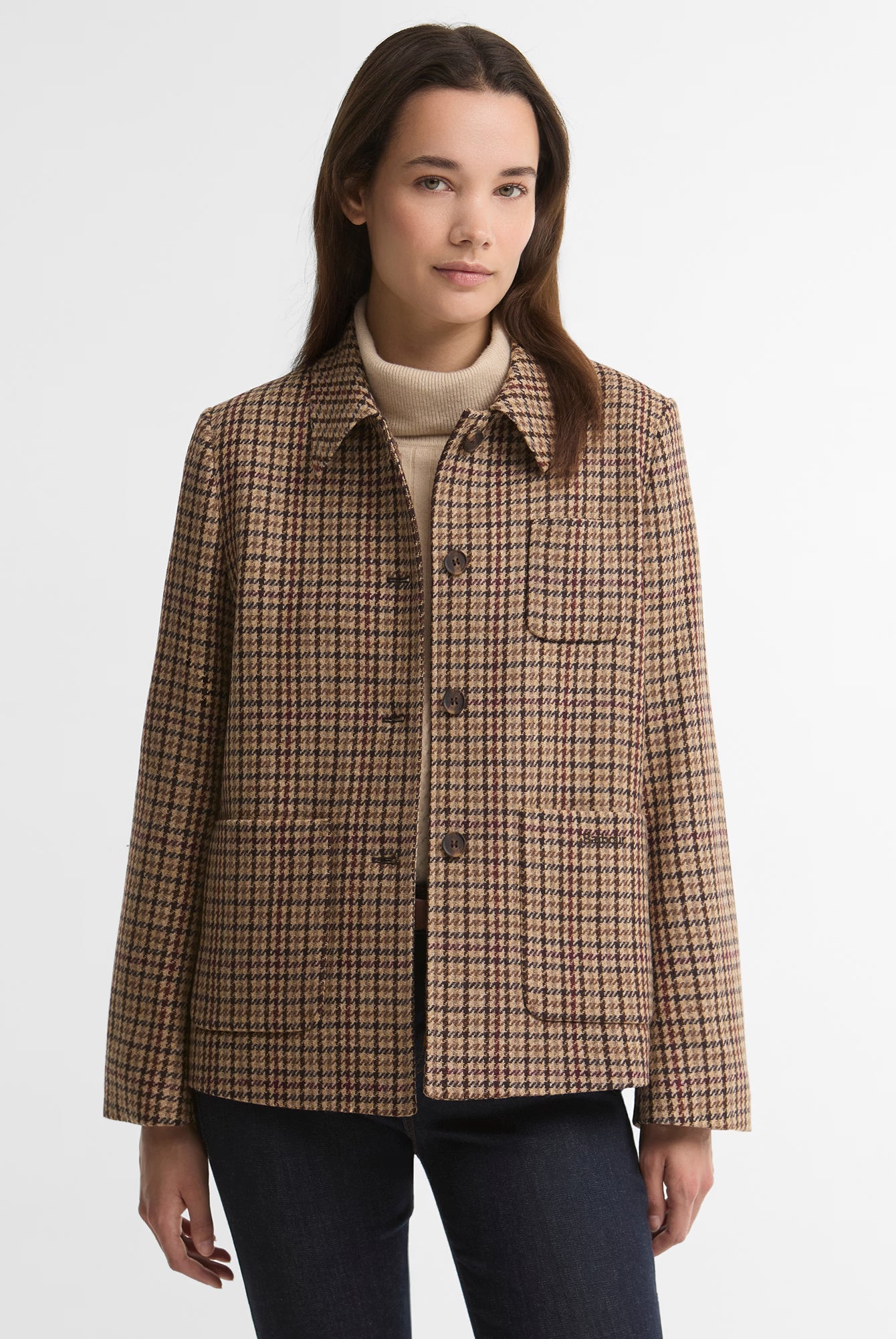 Barbour Austen Tailored Jacket #Colour_Classic Beige Check