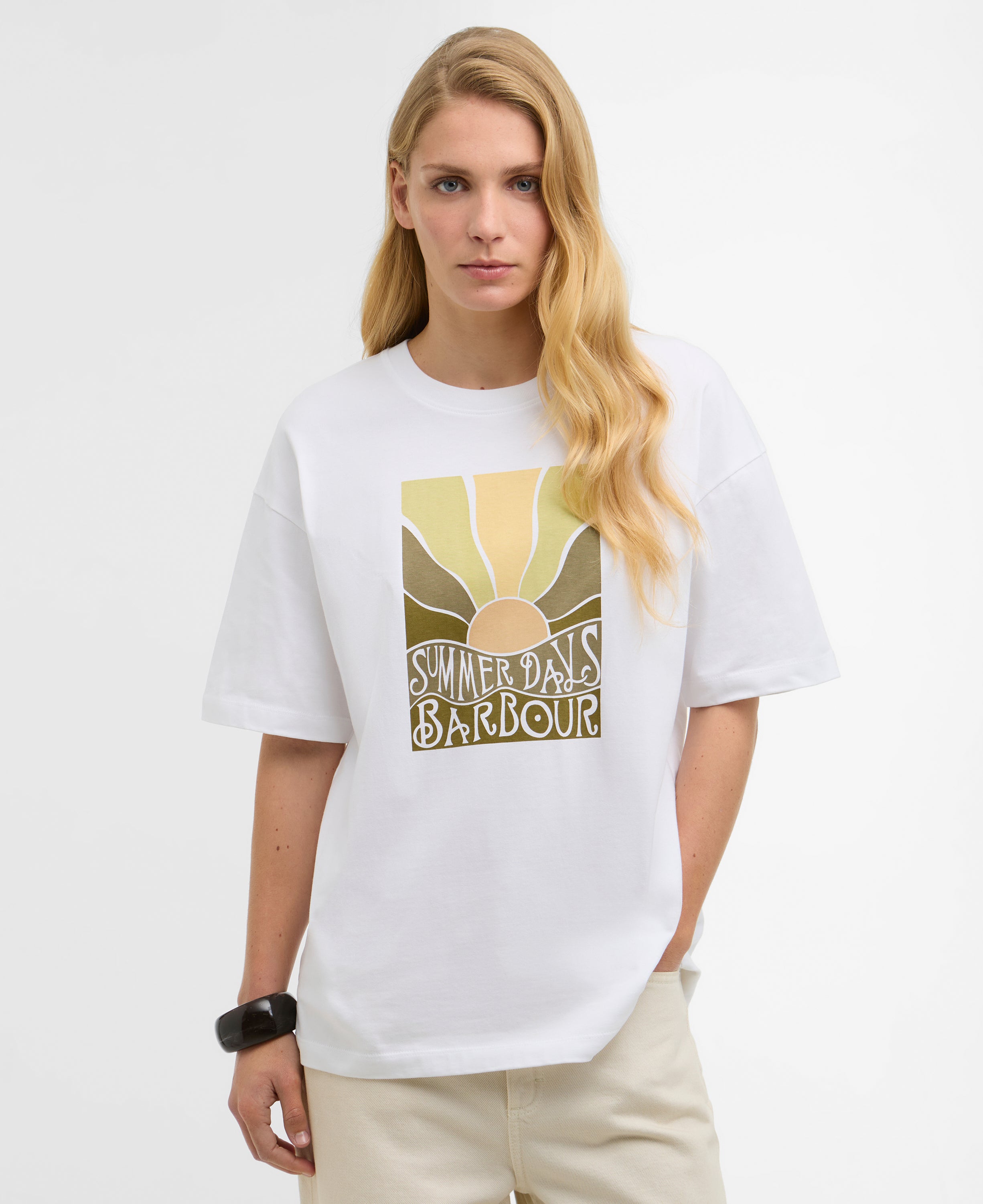 Barbour White Melody T-Shirt #Colour_White