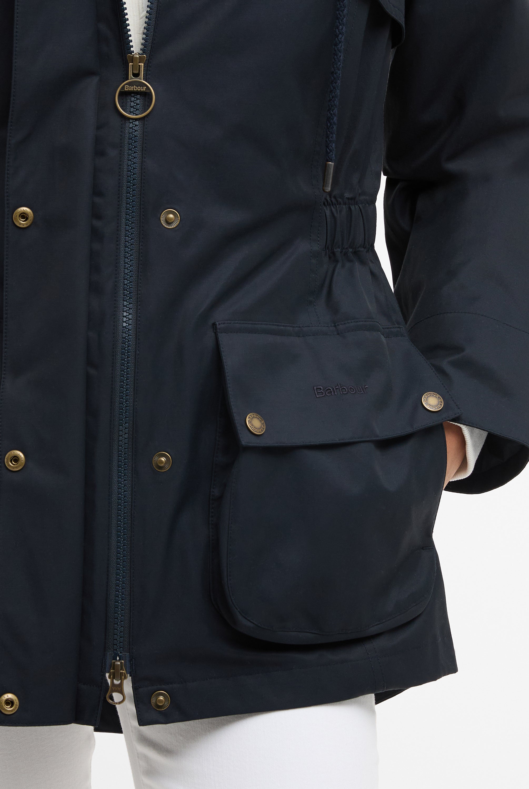 Barbour Dark Navy/Ancient Maple Waterproof Jacket #Colour_Dark Navy/Ancient