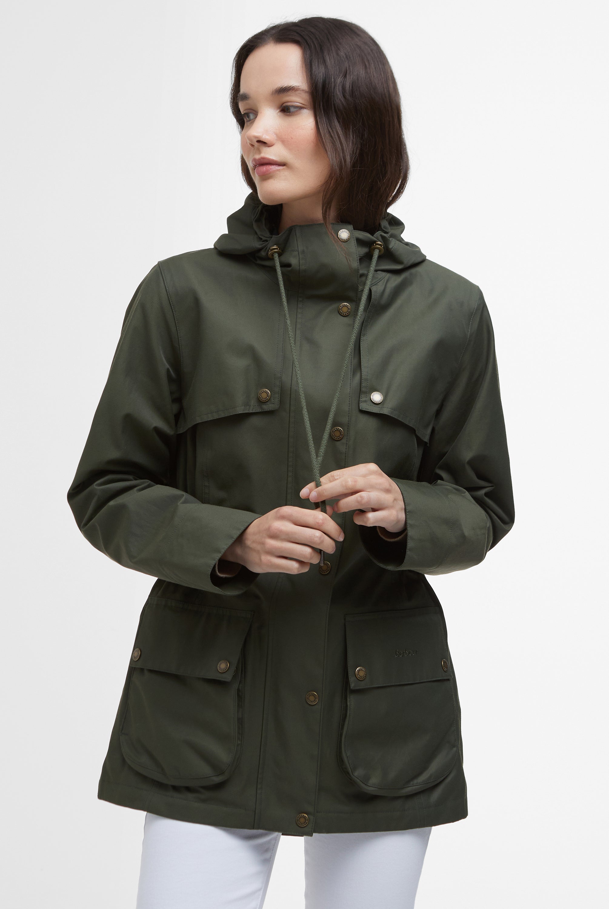 Barbour Olive/Ancient Maple Waterproof Jacket #Colour_Olive/Ancient