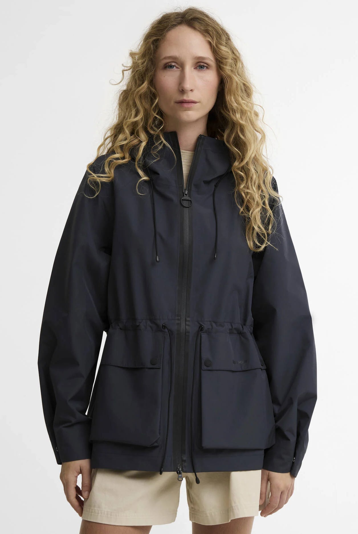 Barbour Dusk Grey/Fondant Dovecragg Waterproof Jacket #Colour_Dusk Grey/Fondant