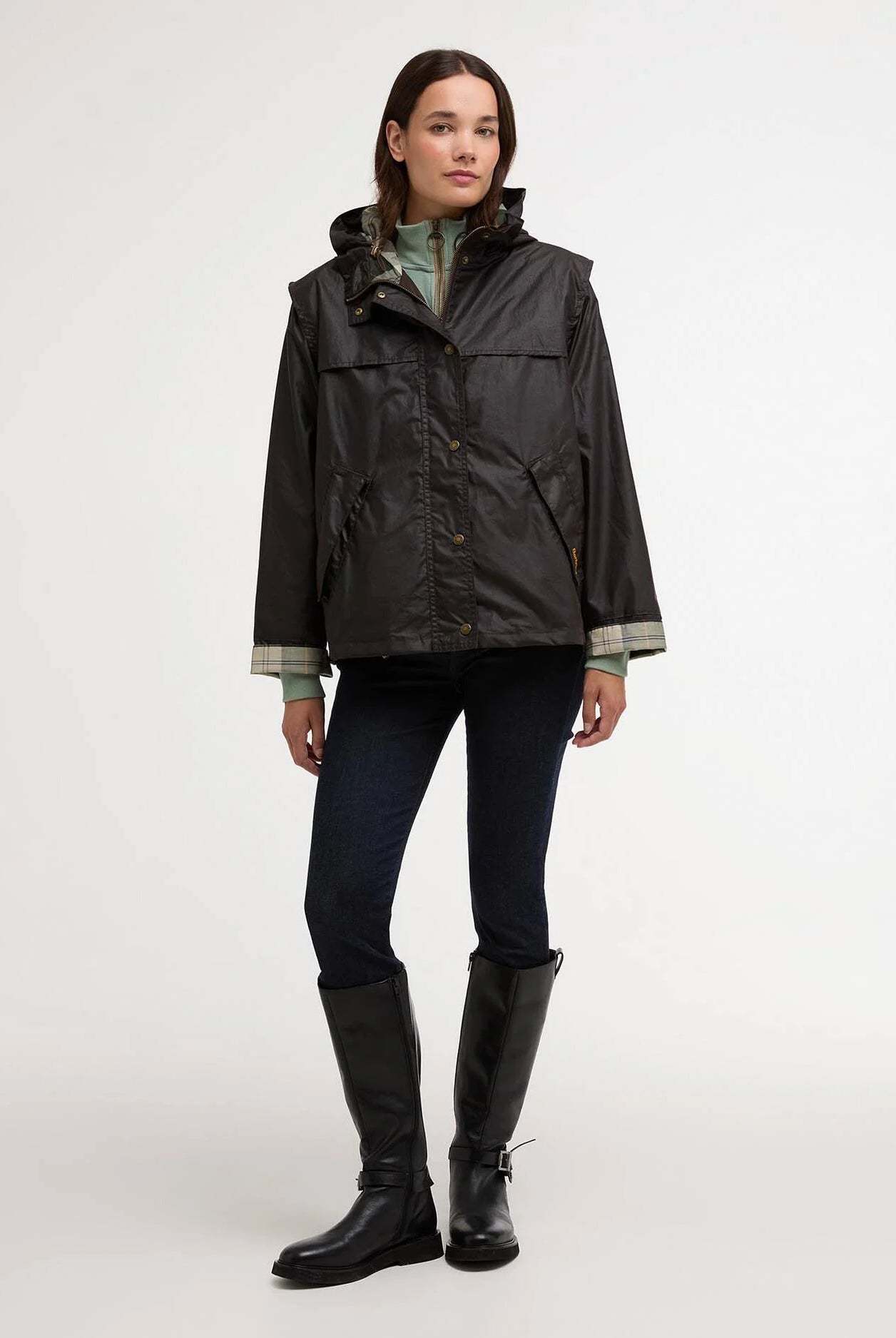 Barbour Rustic/Ancient Ornella Wax Jacket #Colour_Rustic/Ancient