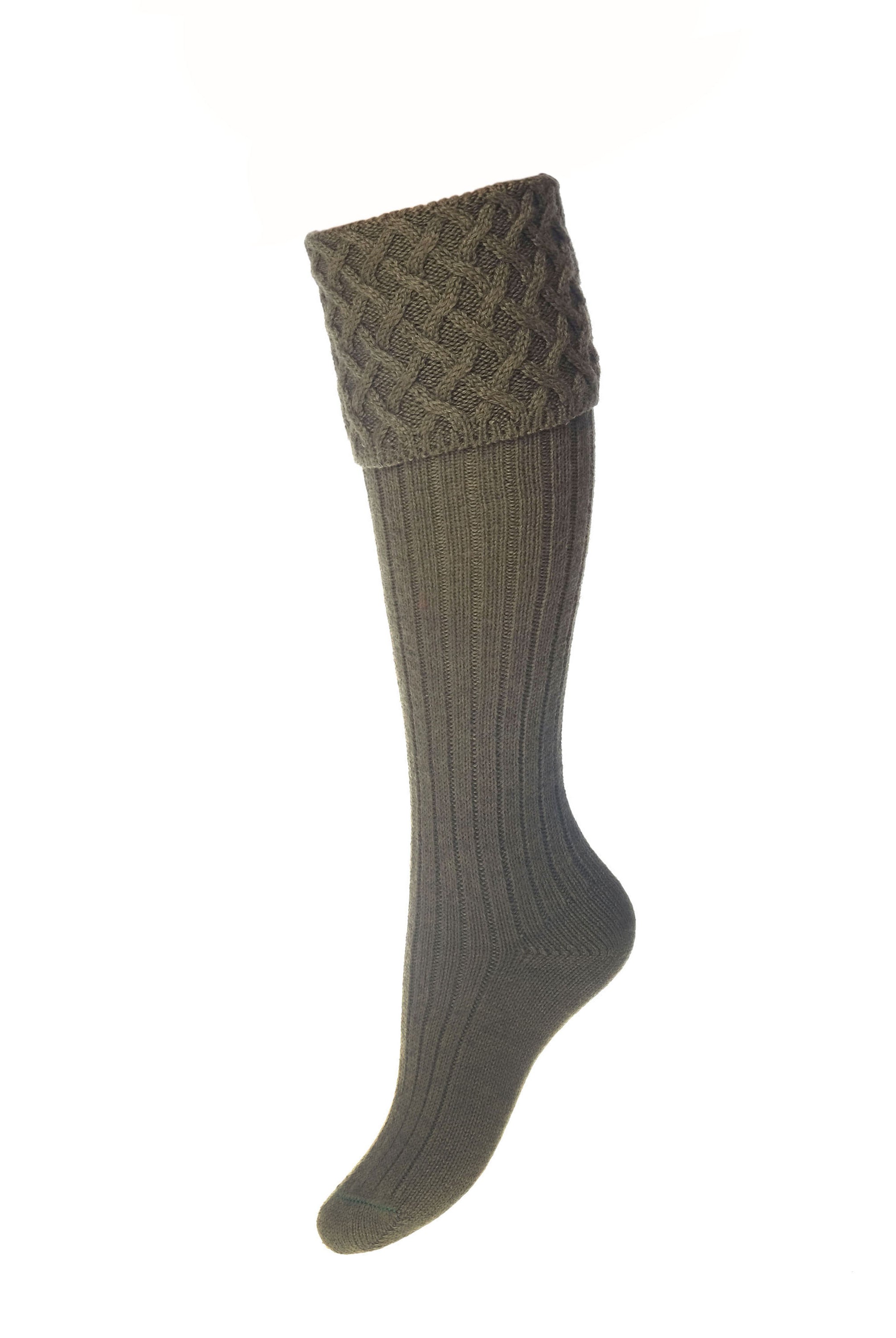 House of Cheviot Lady Rannoch Socks #Colour_Dark Olive