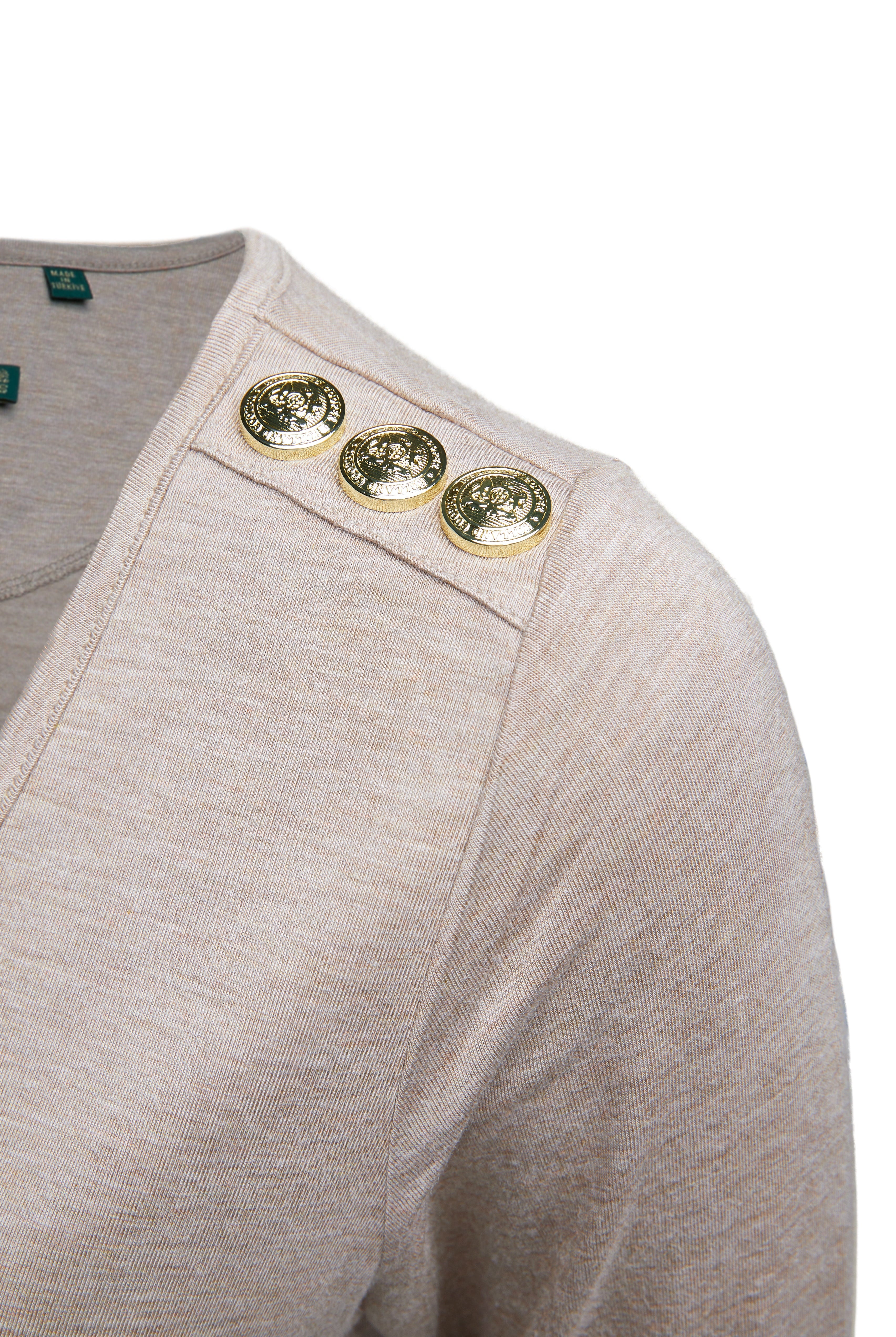 Long Sleeve V-Neck Tee - oatmeal - XL - View 98