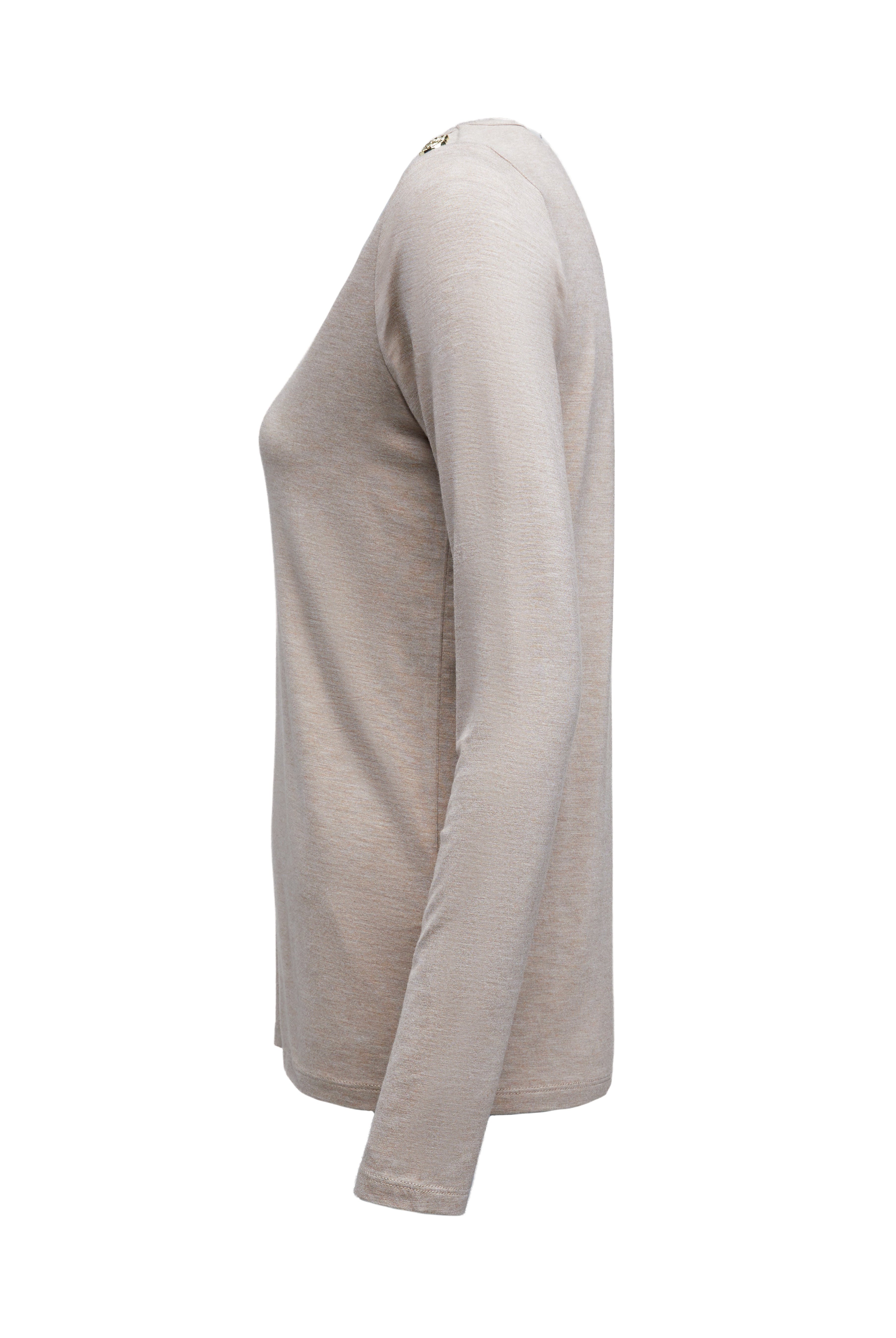 Long Sleeve V-Neck Tee - oatmeal - XL - View 100