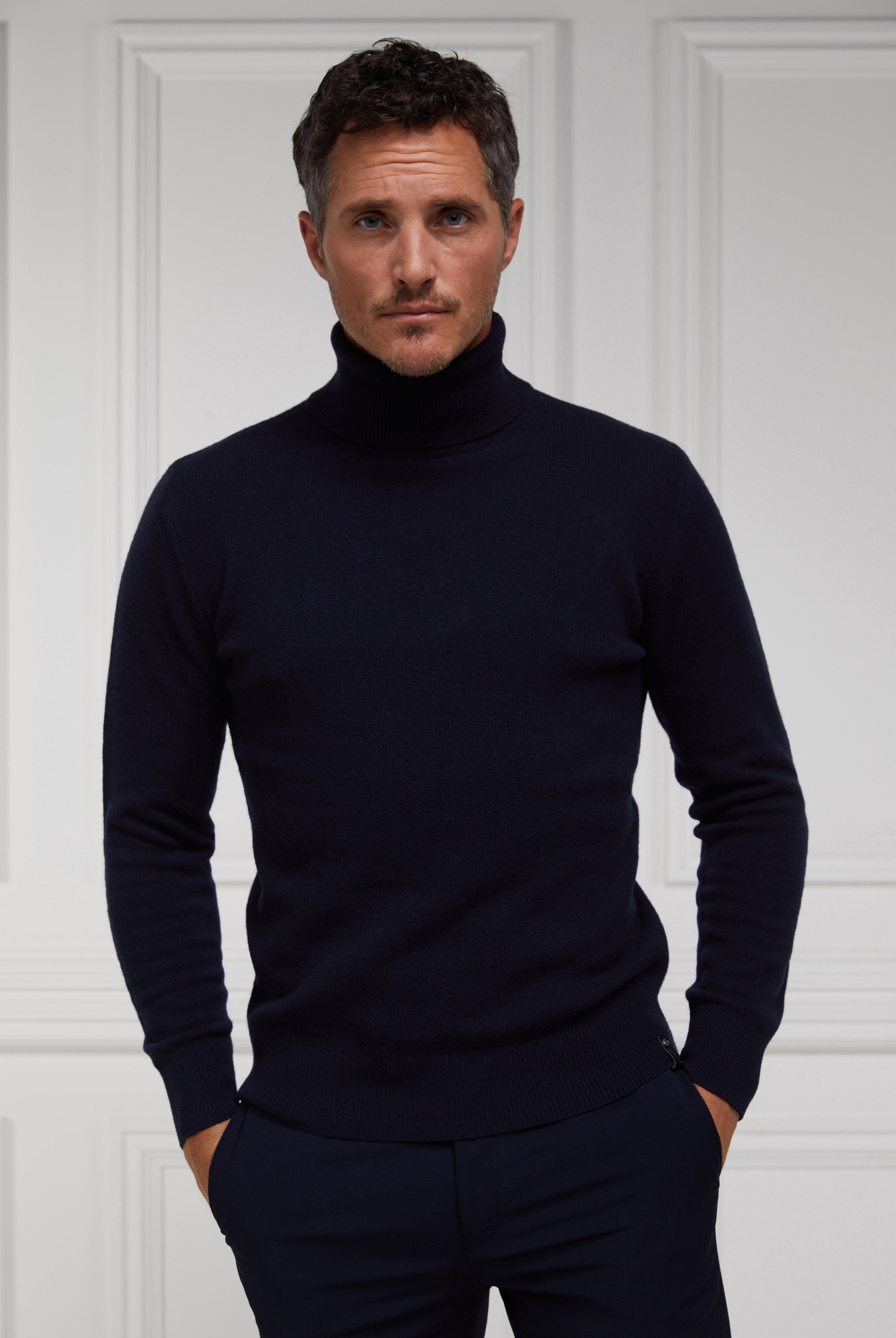 Byron Roll Neck Knit - navy - XXL - View 170