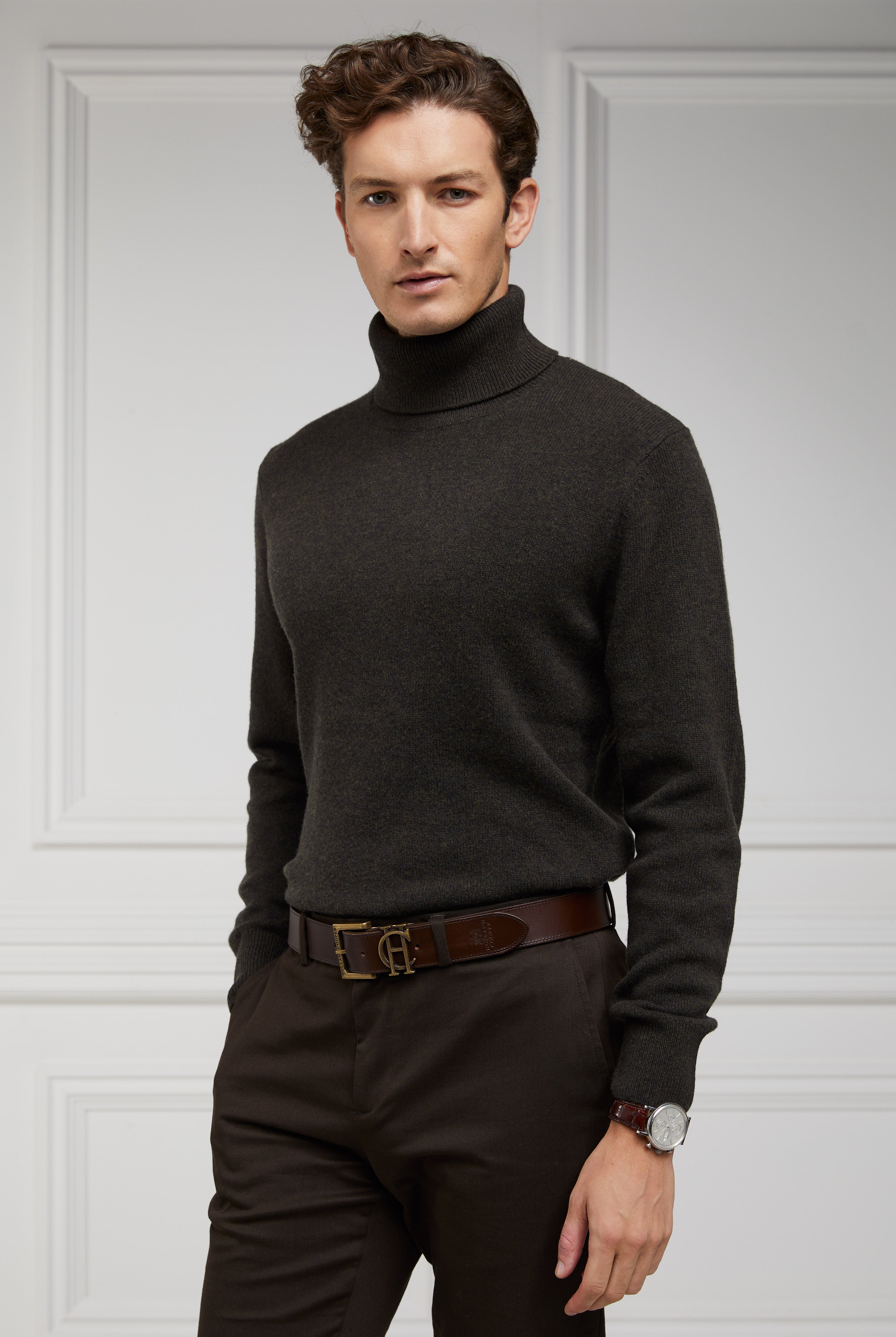 Byron Roll Neck Knit - moss - XXL