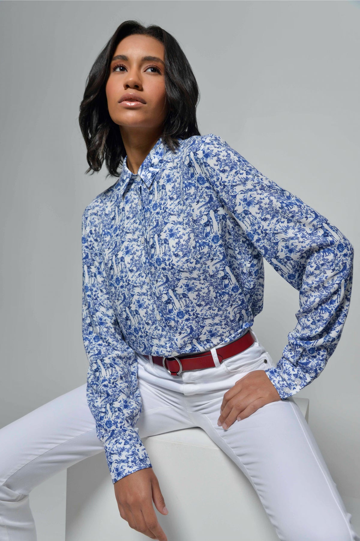 Hartwell Lydia Shirt #Colour_Navy Animals