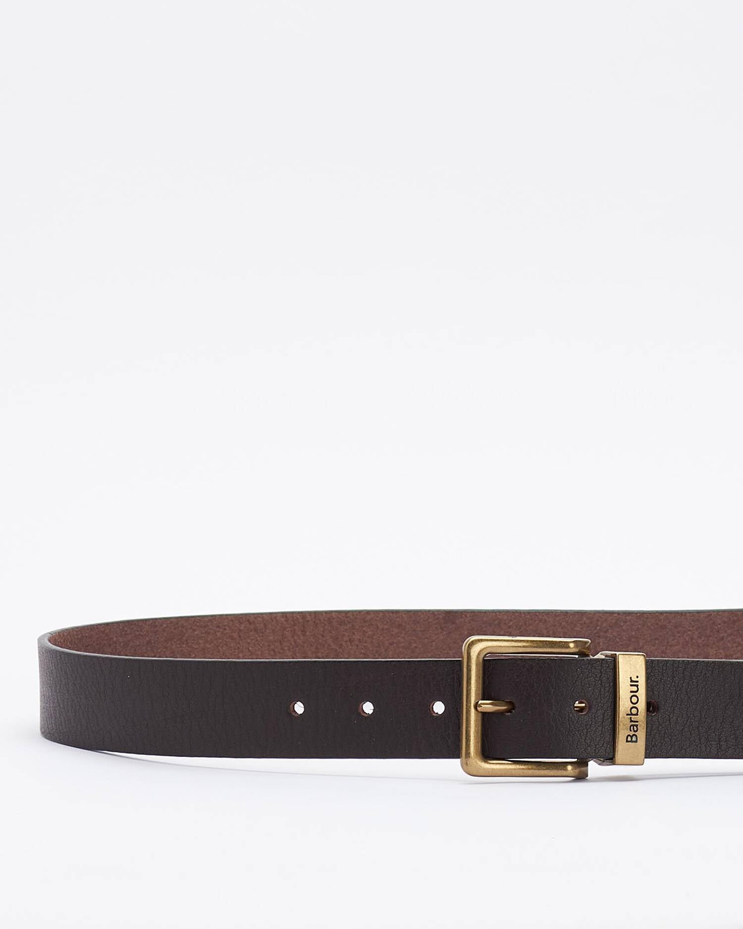 Barbour Dark Brown Blakely Leather Belt #Colour_Dark Brown