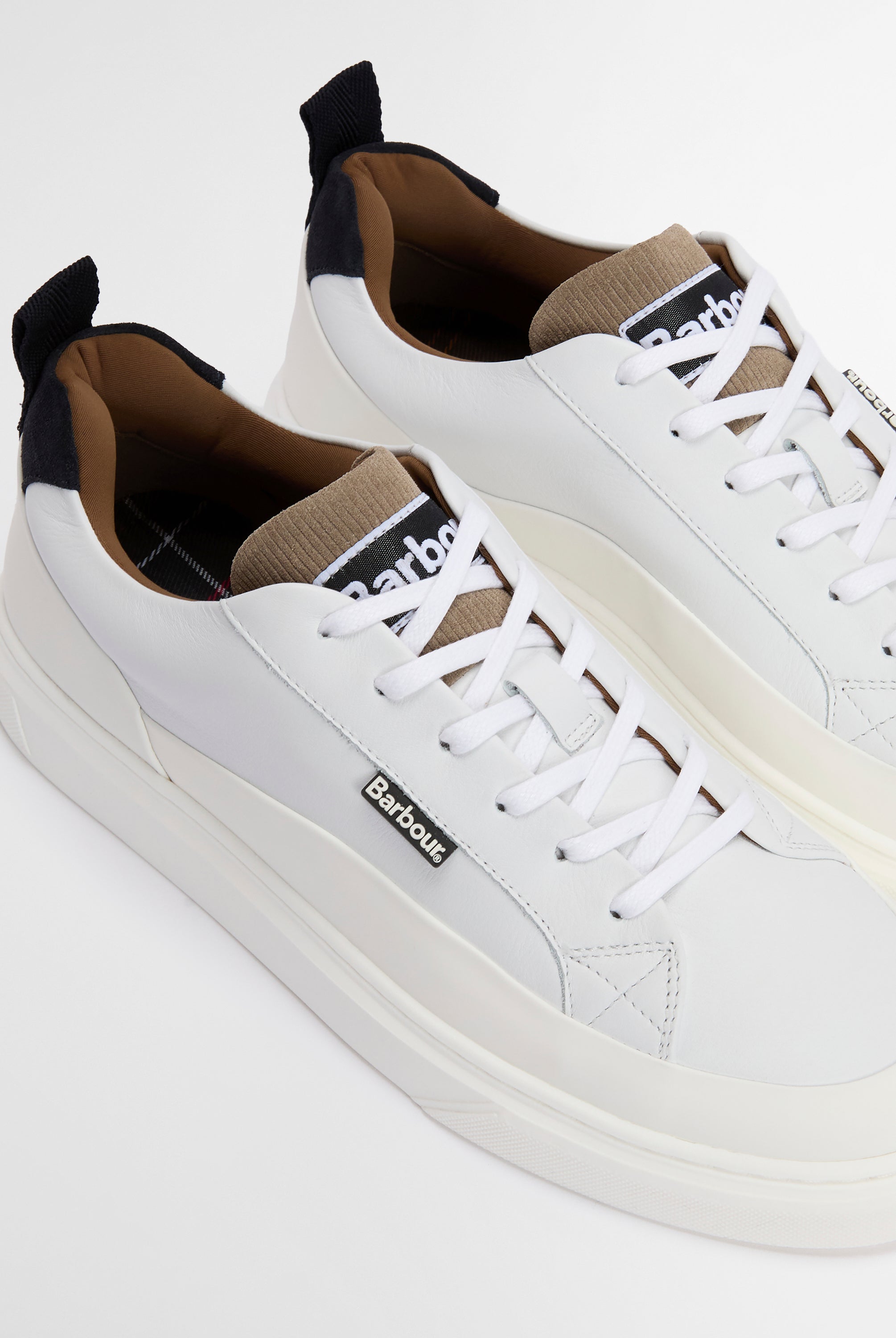 Barbour White/Navy Stripe Stannington Trainer #Colour_White/Navy Stripe