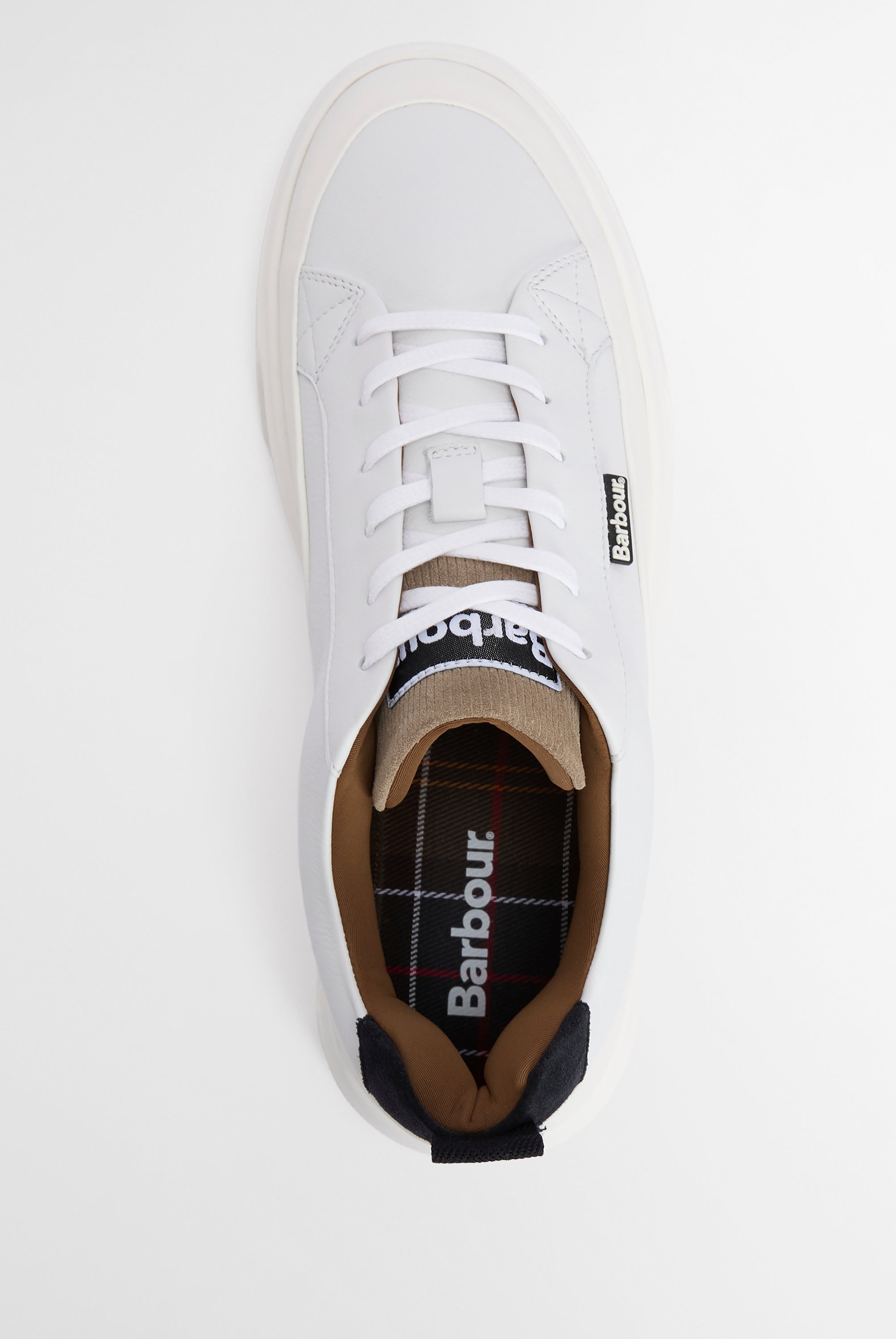 Barbour White/Navy Stripe Stannington Trainer #Colour_White/Navy Stripe