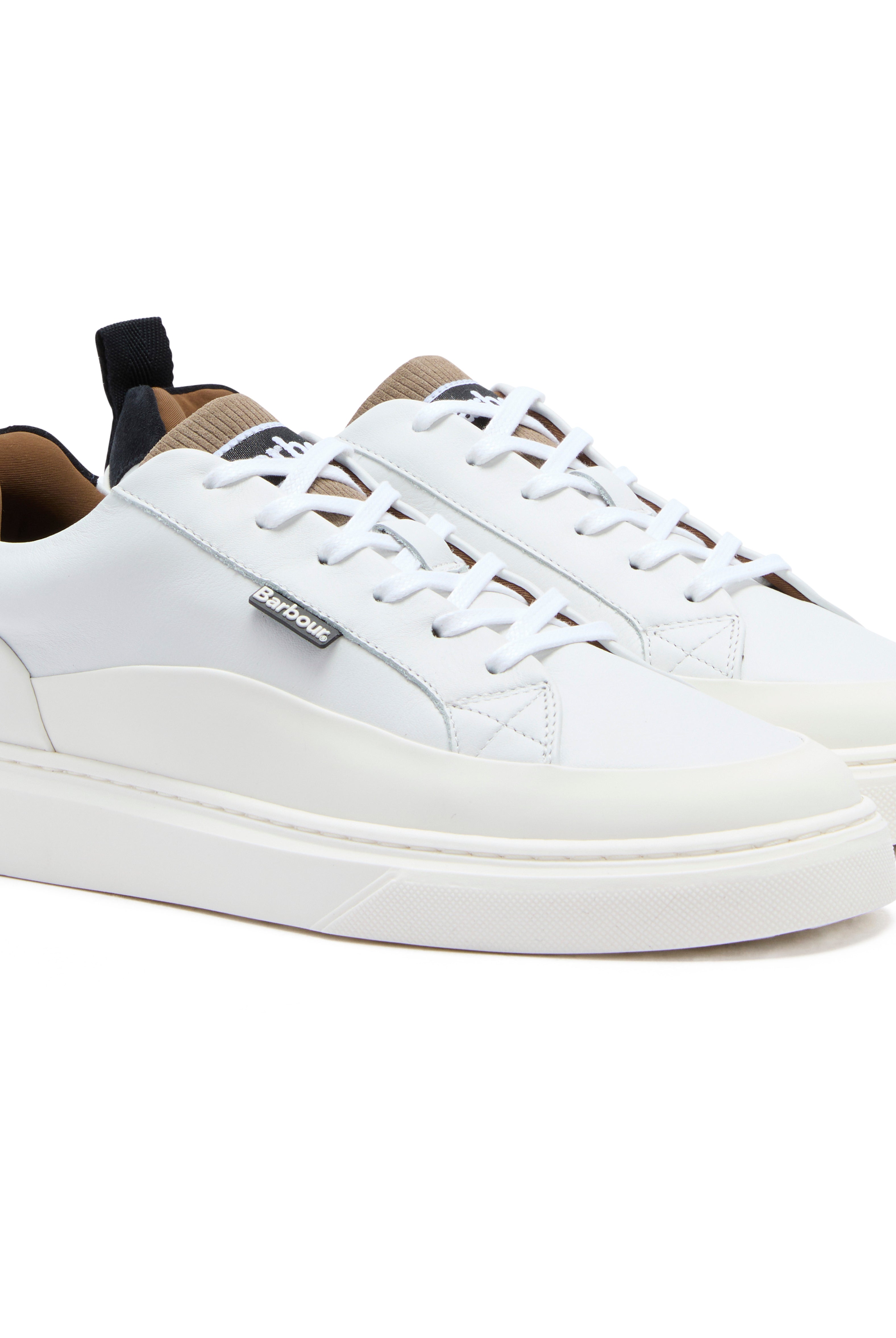Barbour White/Navy Stripe Stannington Trainer #Colour_White/Navy Stripe