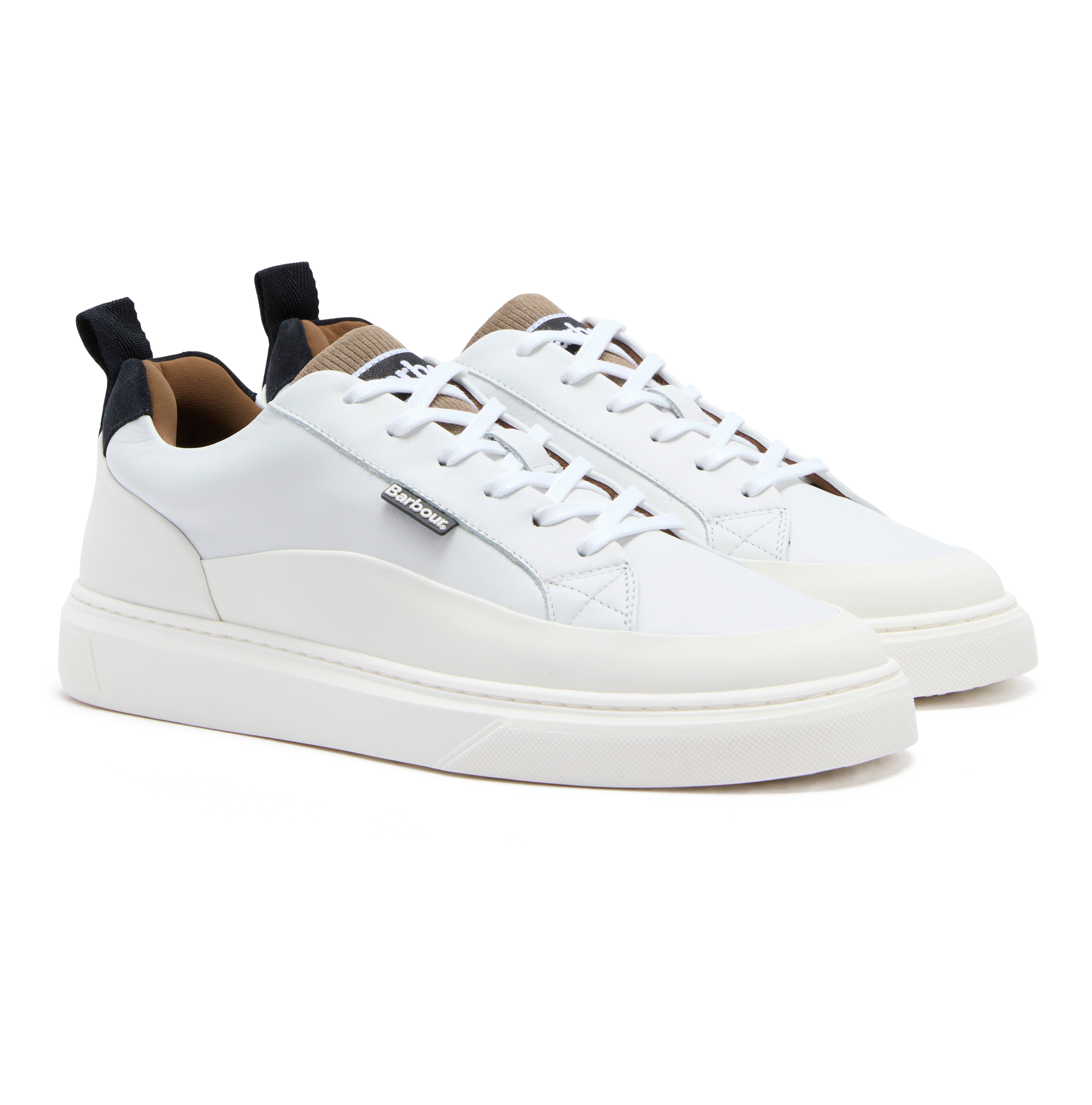Barbour White/Navy Stripe Stannington Trainer #Colour_White/Navy Stripe