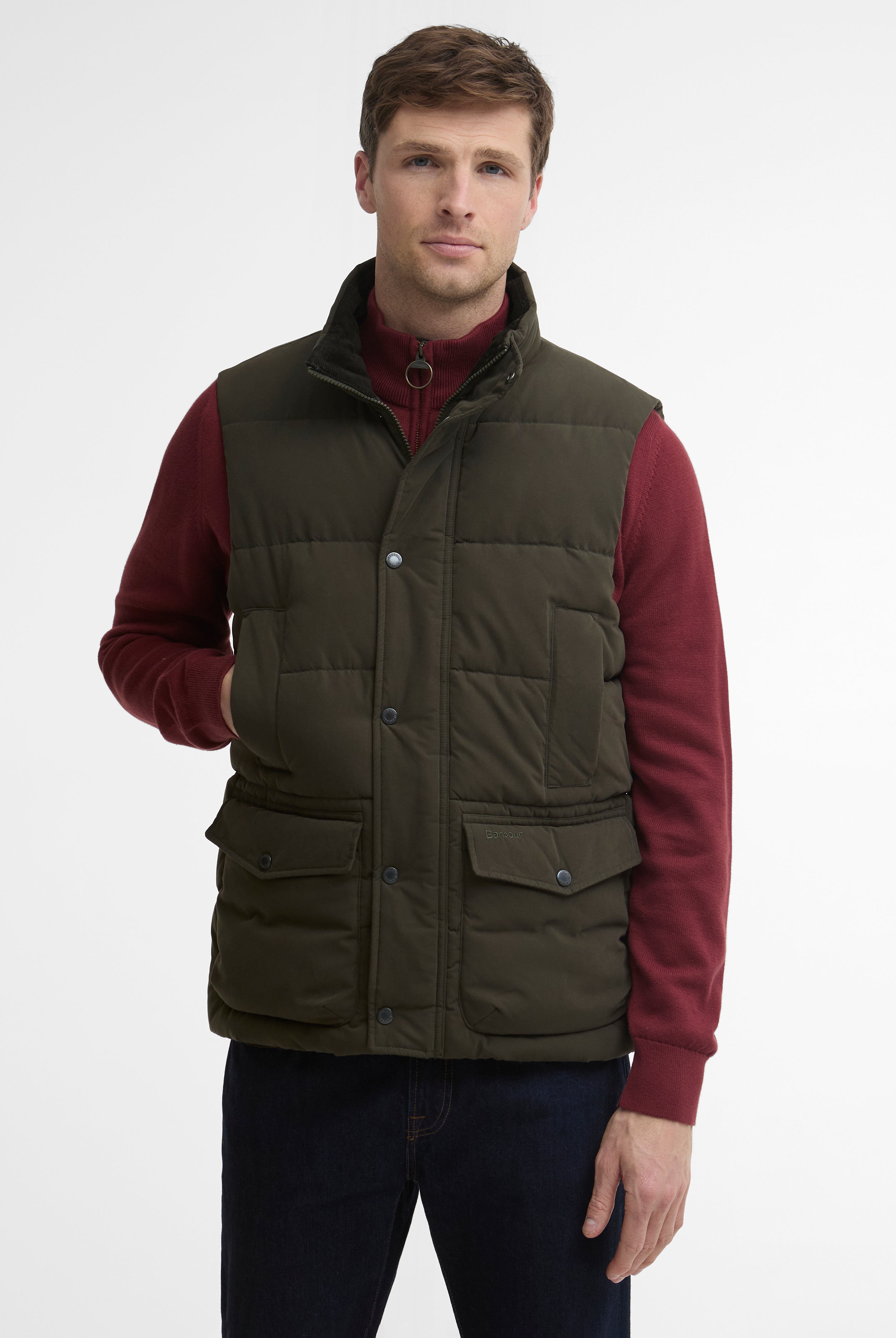 Barbour Lonnen Gilet #Colour_Dark Sage