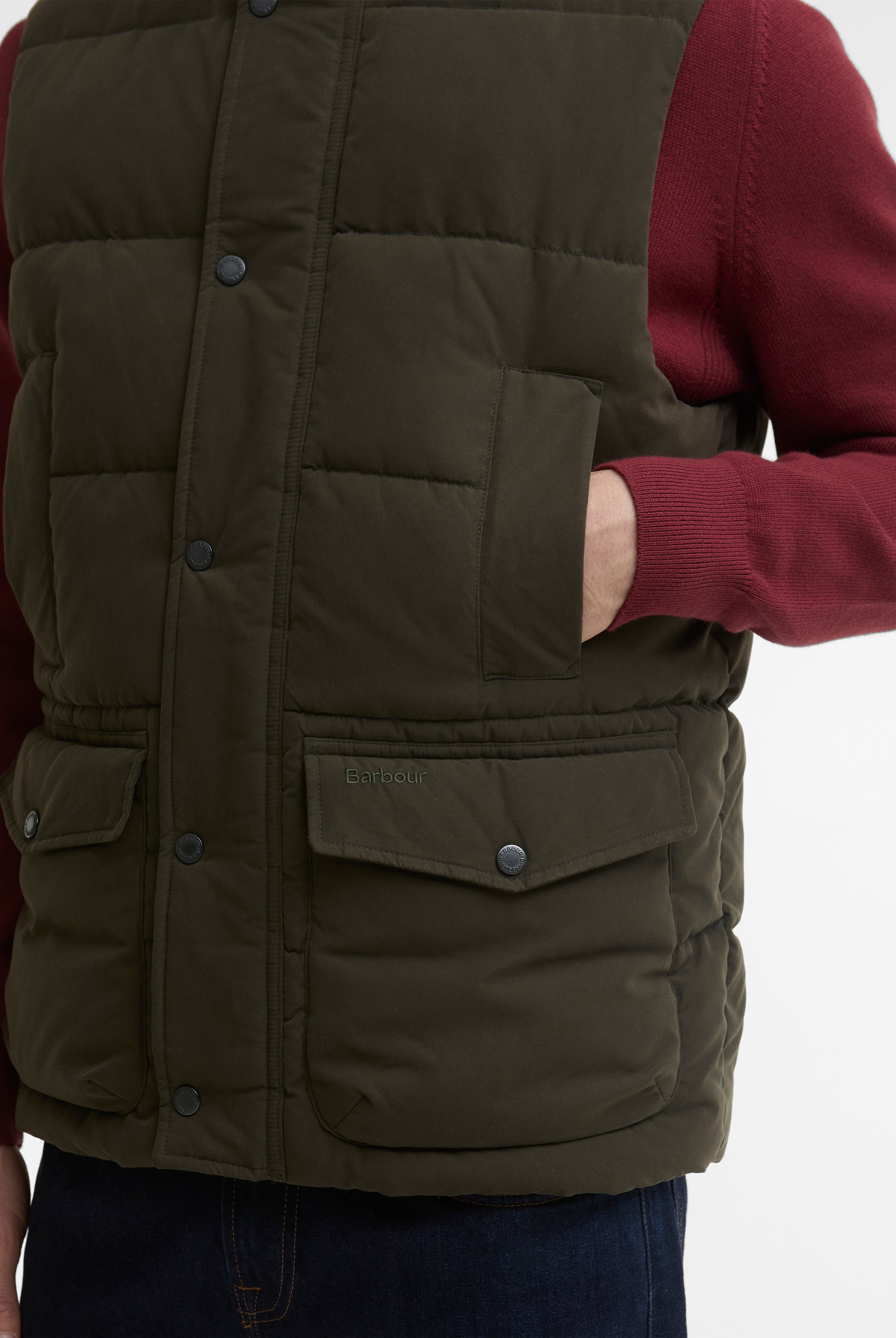 Barbour Lonnen Gilet #Colour_Dark Sage