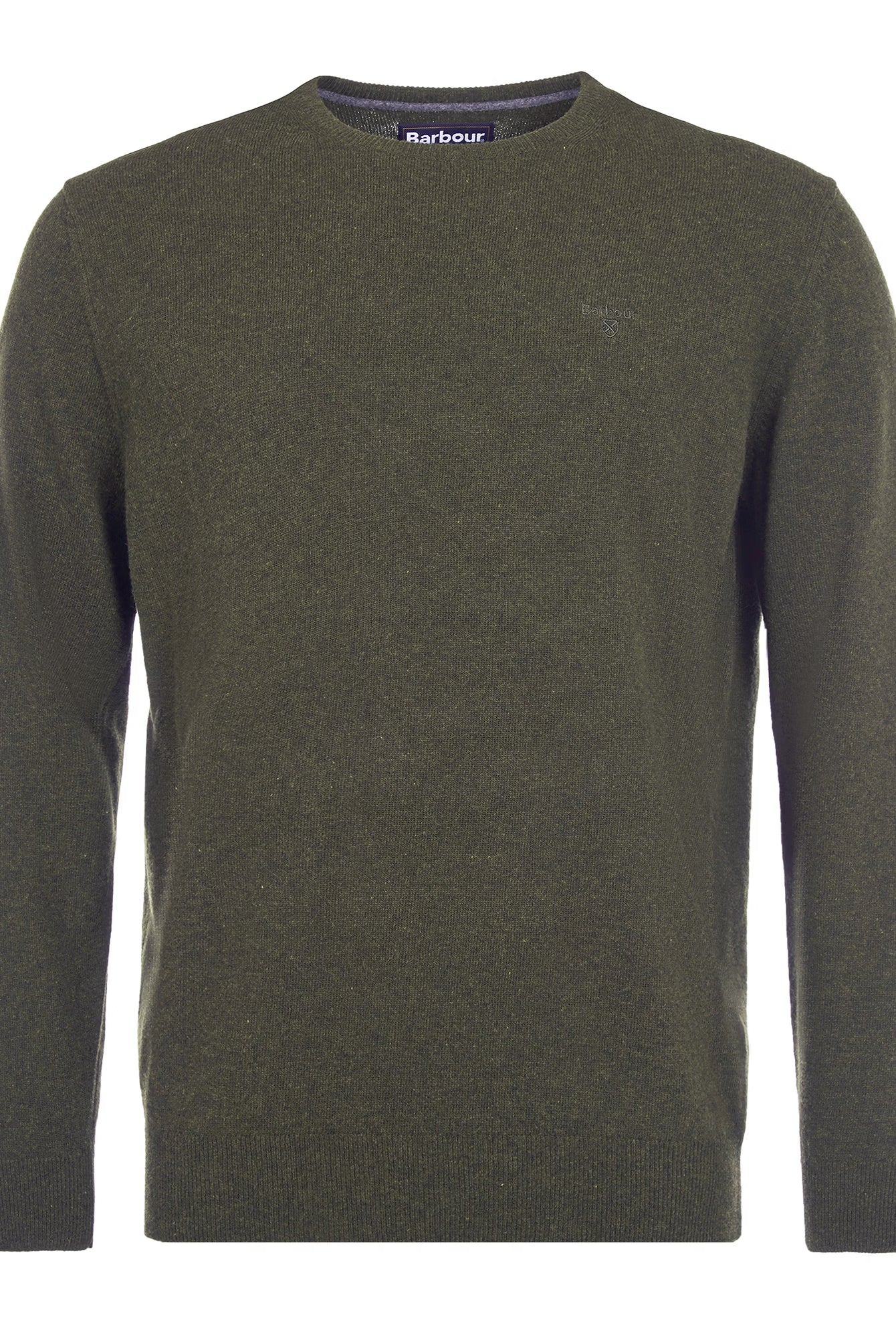 Barbour Essential Lambswool Crew Neck #Colour_Seaweed Green