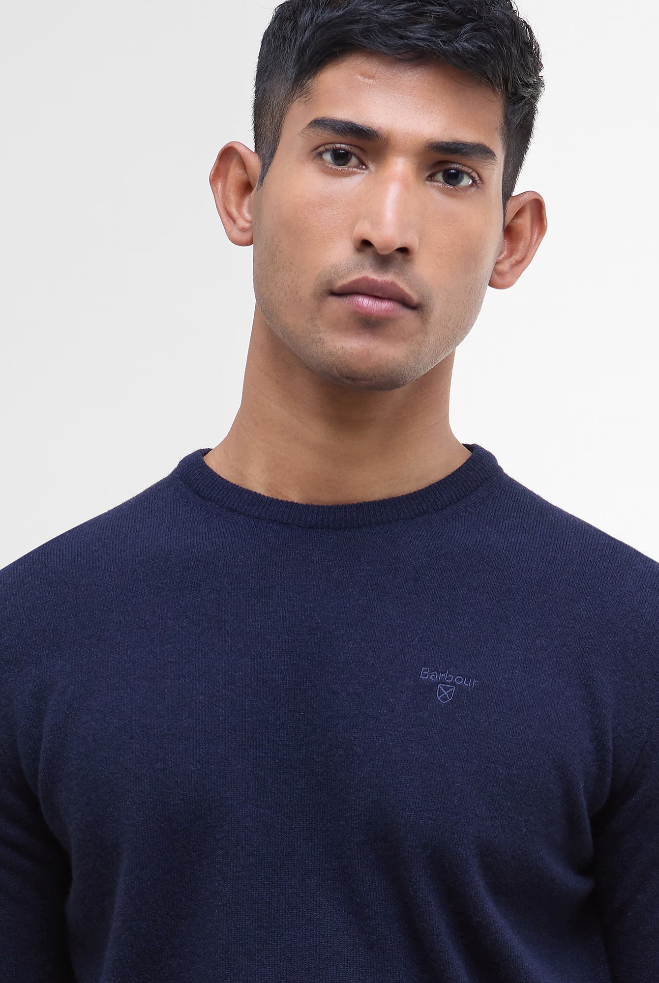 Barbour Essential Lambswool Crew Neck #Colour_Navy