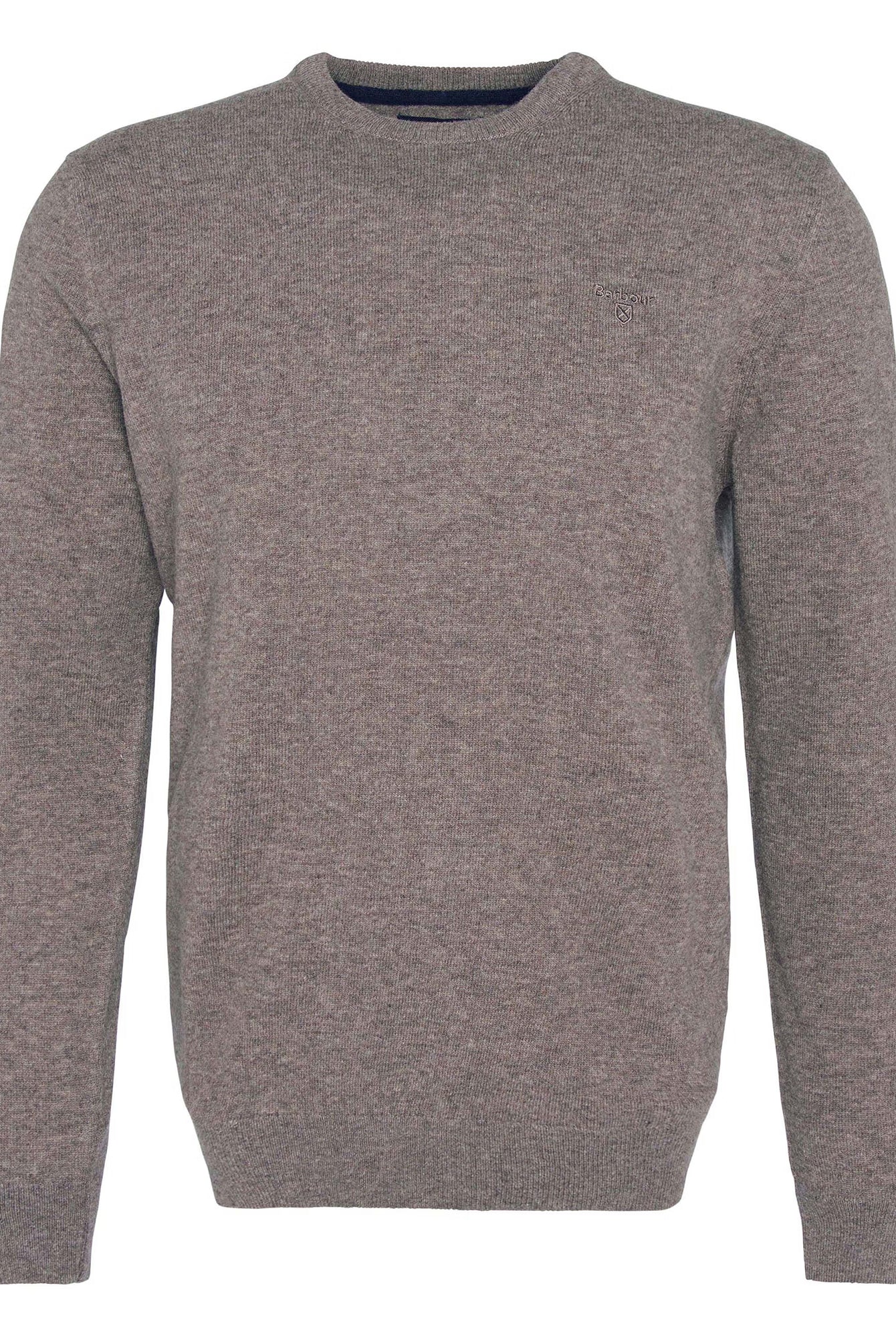 Barbour Essential Lambswool Crew Neck #Colour_Dark Stone