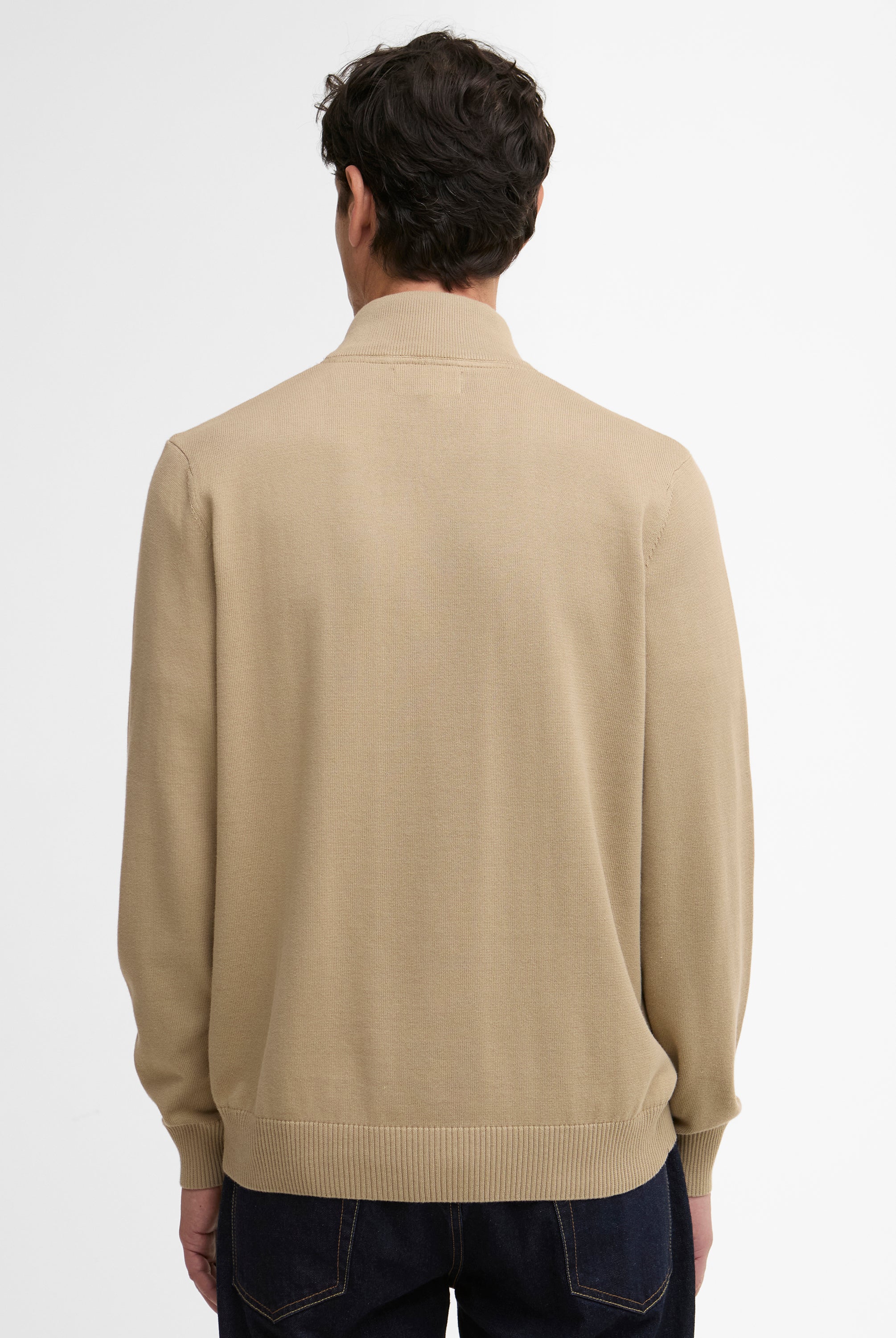 Barbour Washed Stone Lingwood Compact Cotton Half Zip Sweater #Colour_Washed Stone