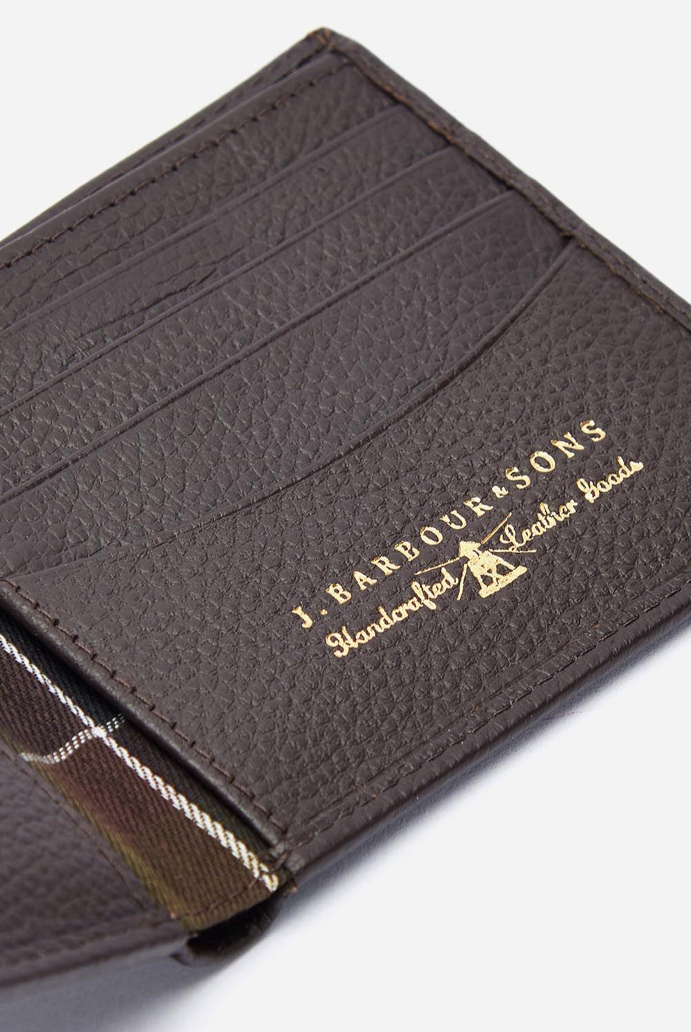 Barbour Dark Brown Barbour Amble Leather Billfold wallet #Colour_Dark Brown