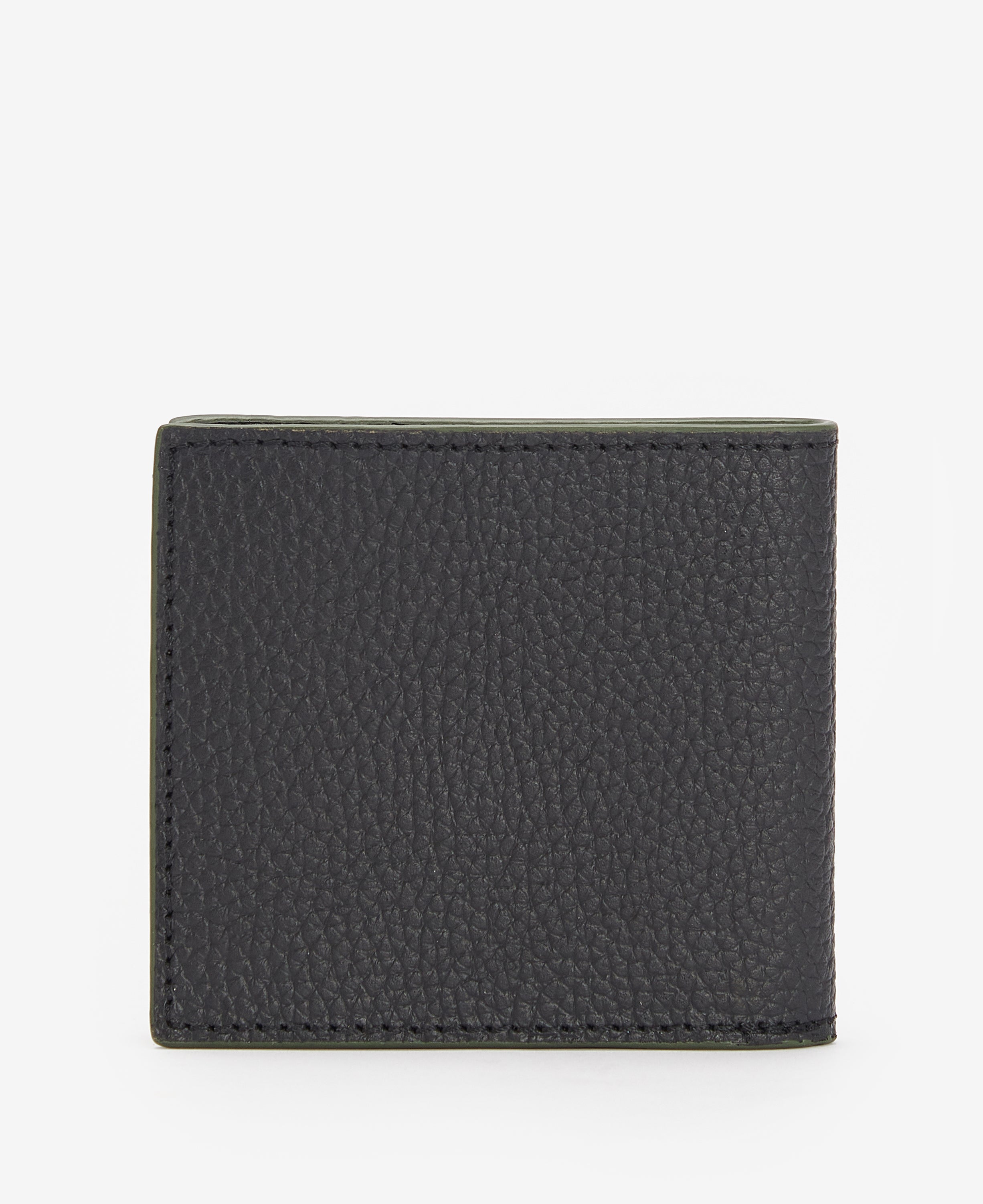 Barbour Black Grain Leather Billfold Wallet #Colour_Black