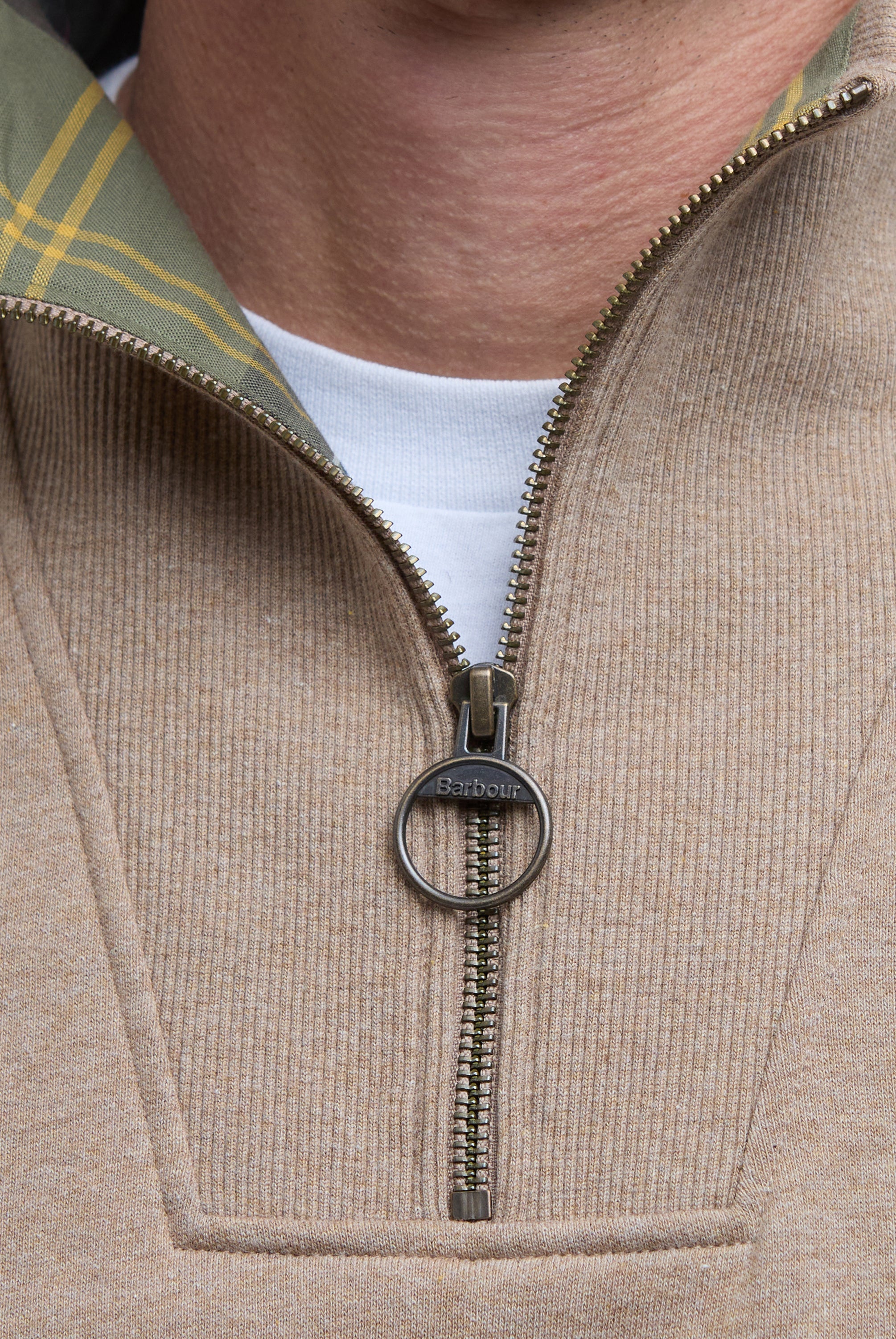 Barbour Stone Marl Nelson Half-Zip Sweatshirt #Colour_Stone Marl