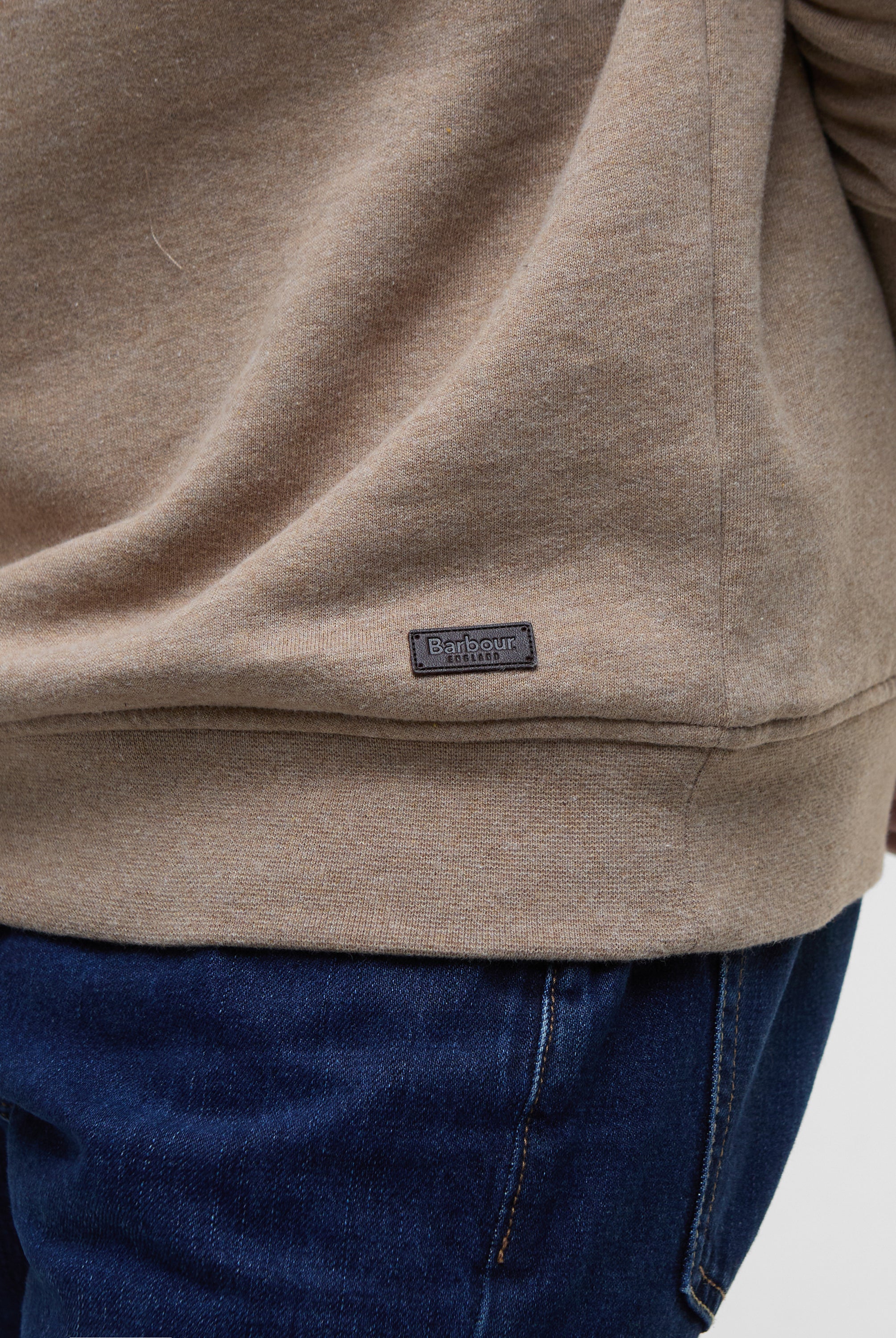 Barbour Stone Marl Nelson Half-Zip Sweatshirt #Colour_Stone Marl