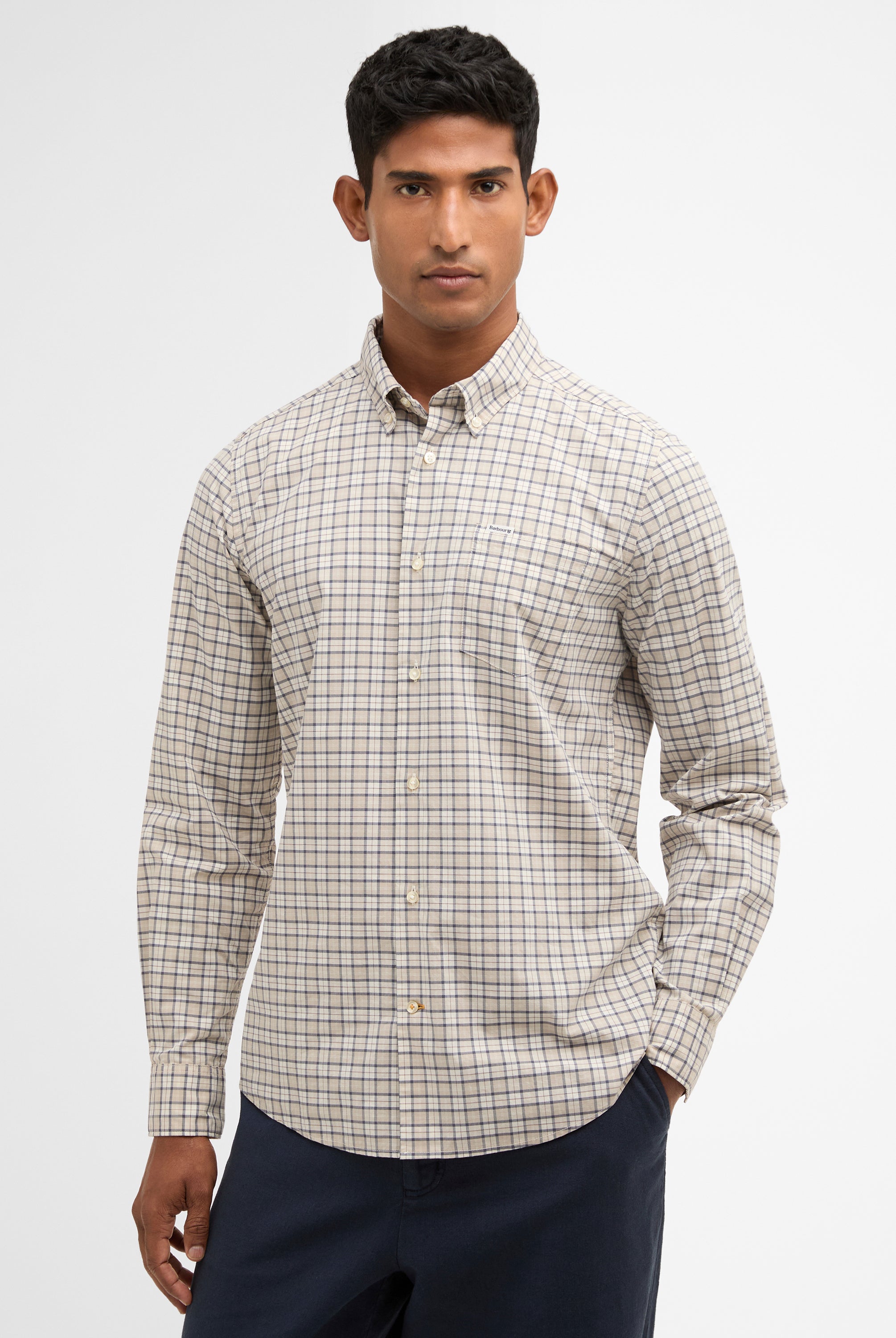 Barbour Oban Mist Tartan Lomond Tailored Tartan Shirt #Colour_Oban Mist Tartan