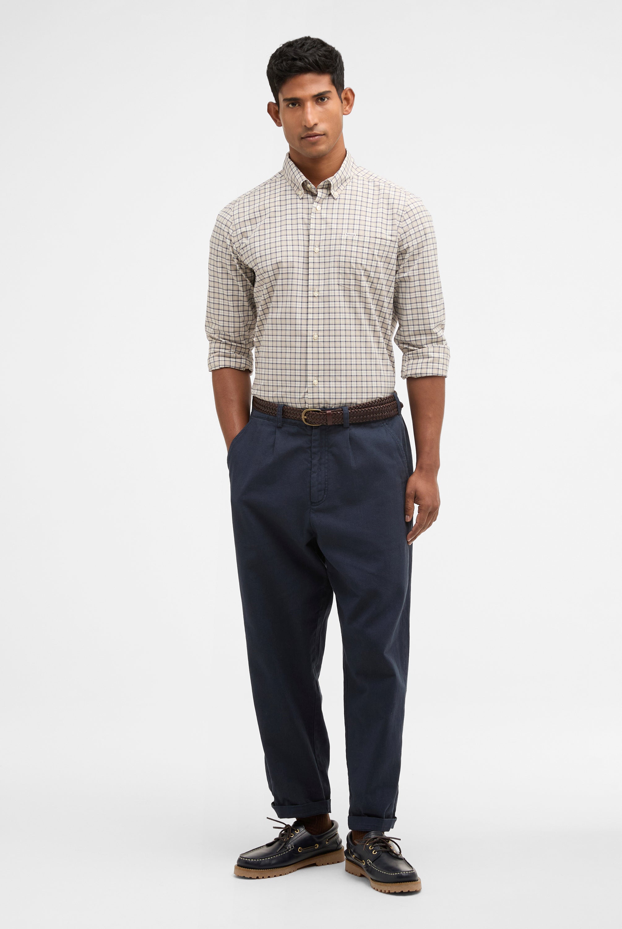 Barbour Oban Mist Tartan Lomond Tailored Tartan Shirt #Colour_Oban Mist Tartan