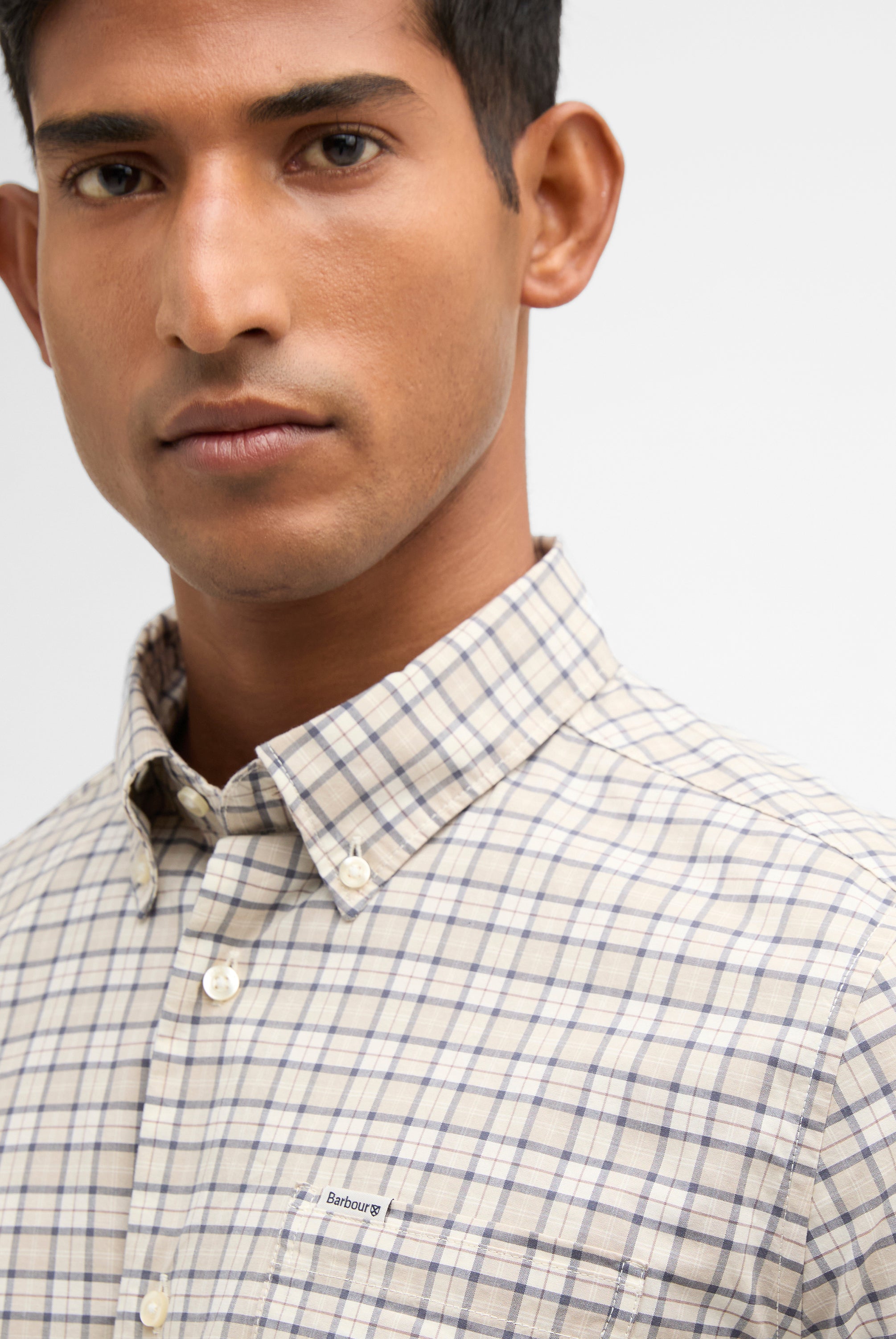 Barbour Oban Mist Tartan Lomond Tailored Tartan Shirt #Colour_Oban Mist Tartan