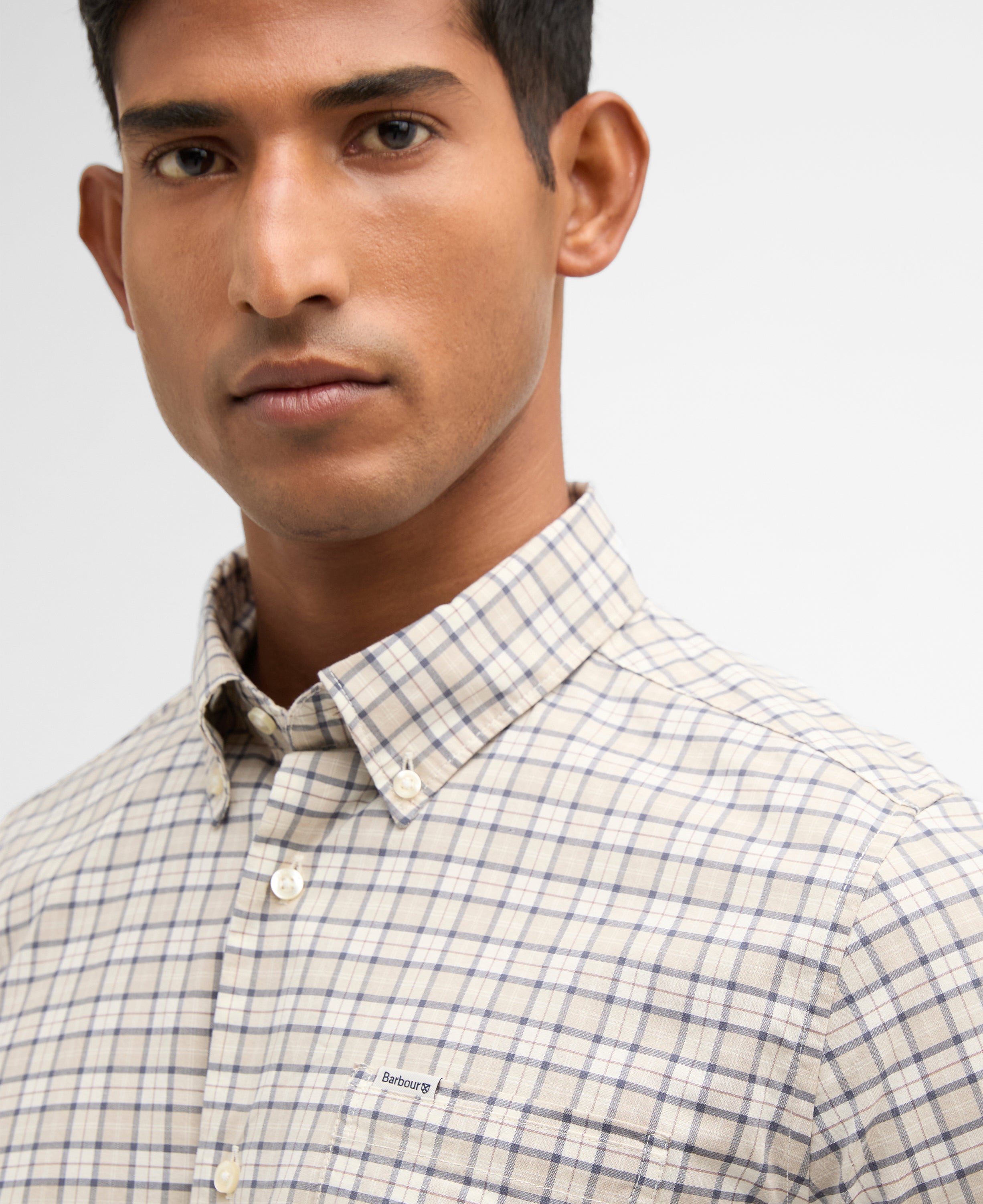 Barbour Oban Mist Tartan Lomond Tailored Tartan Shirt #Colour_Oban Mist Tartan