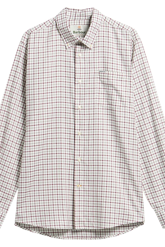 Barbour Preston Regular Tattersall Shirt #Colour_Dark Bordeaux