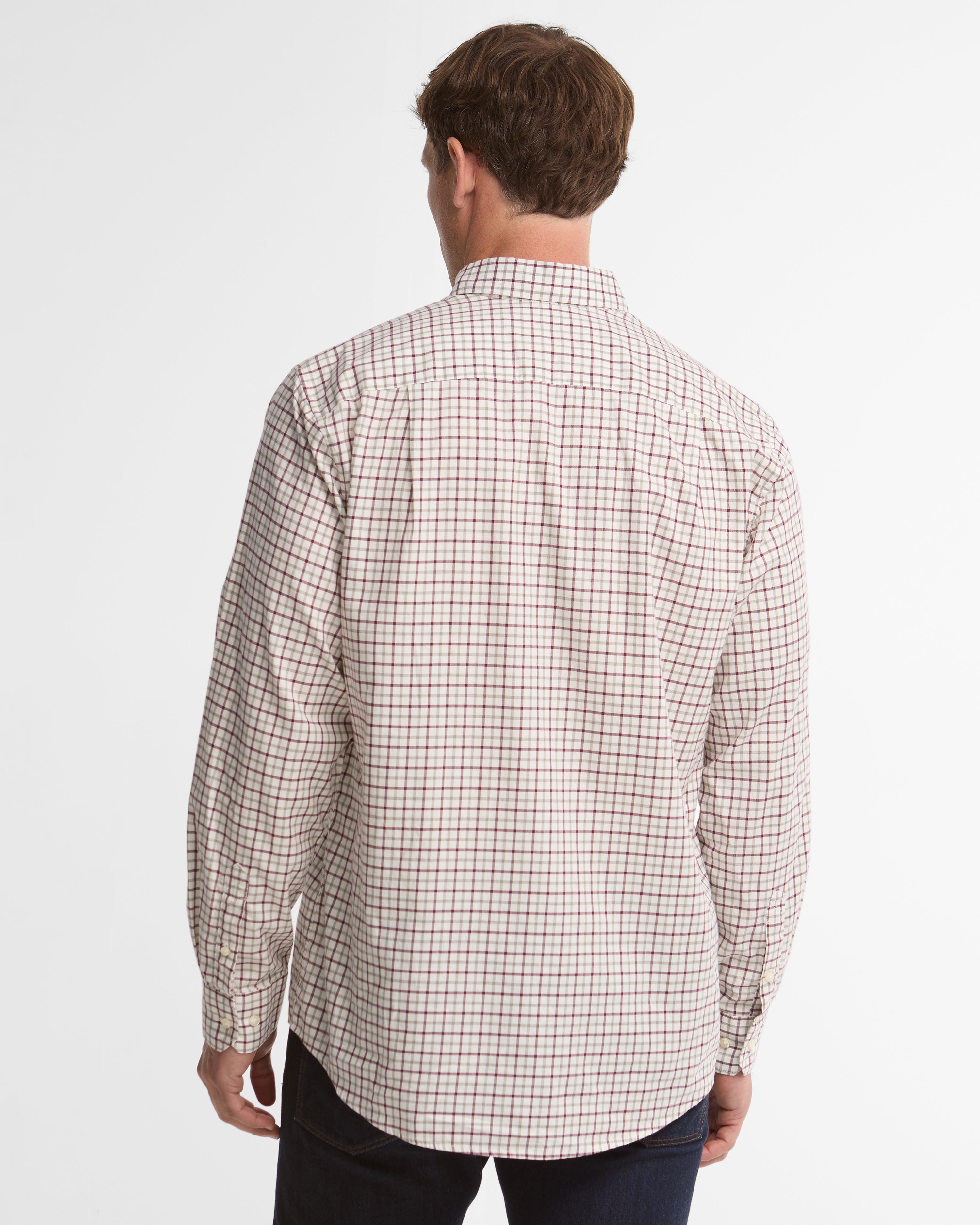 Barbour Preston Regular Tattersall Shirt #Colour_Dark Bordeaux
