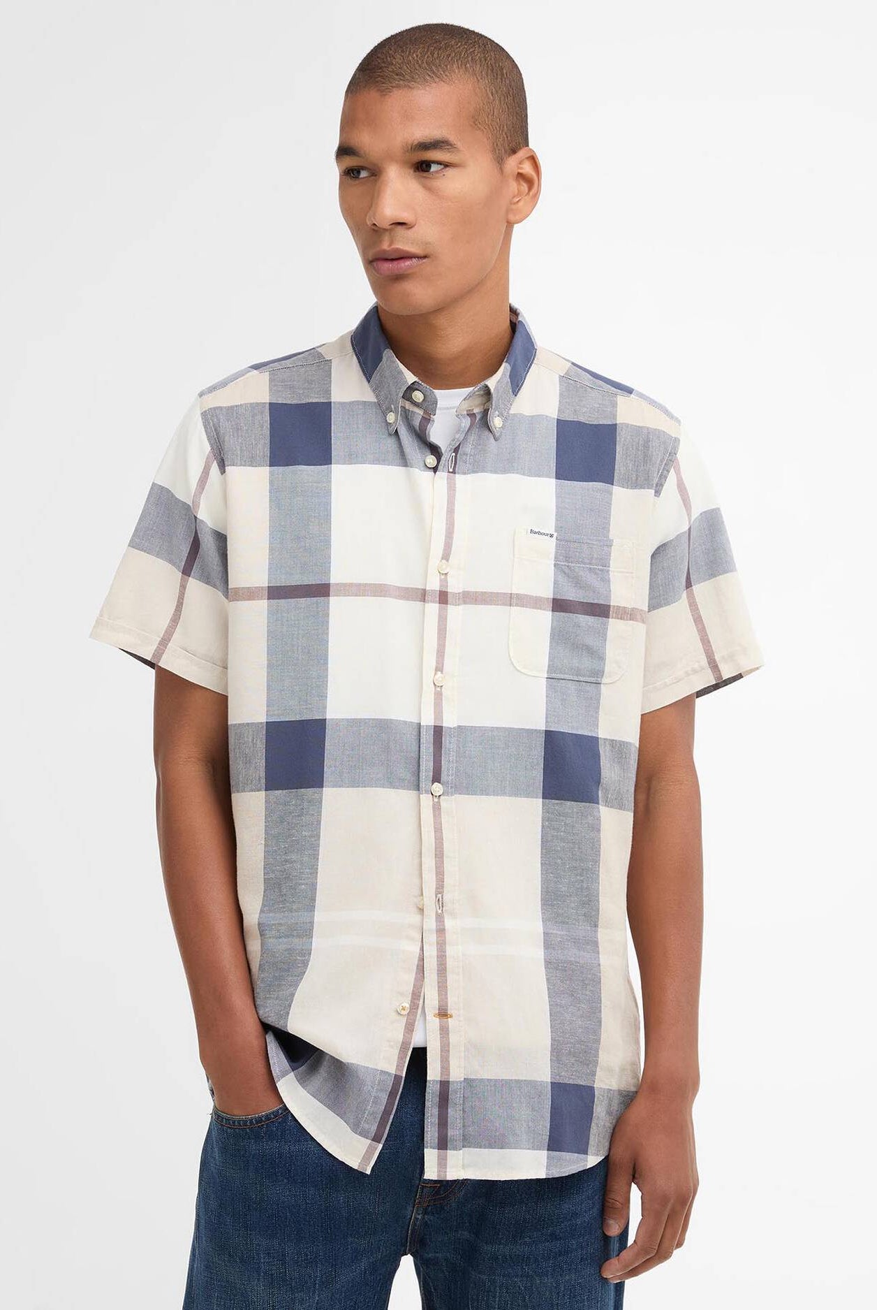 Barbour Oban Mist Tartan Douglas SS Tailored Shirt #Colour_Oban Mist Tartan