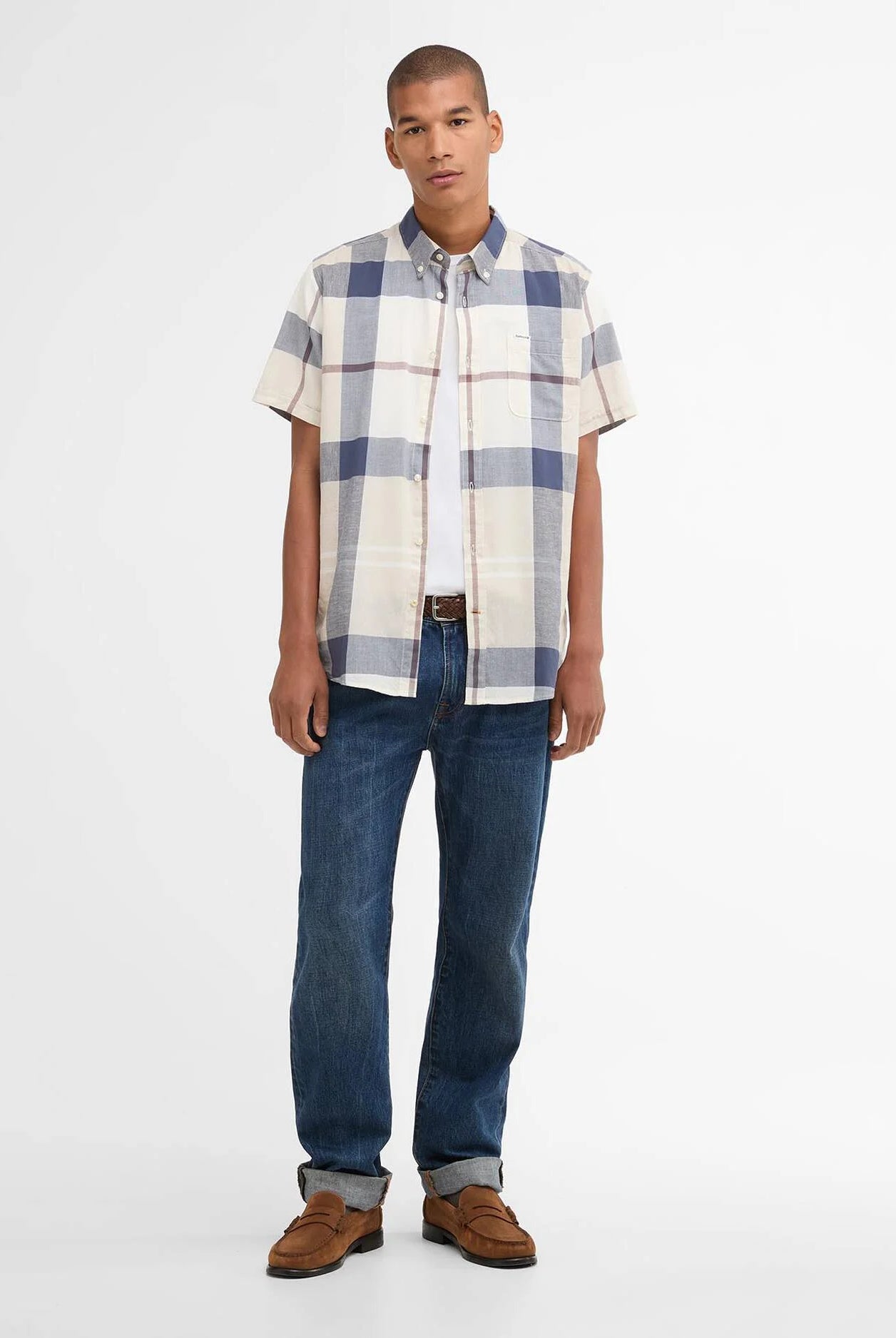 Barbour Oban Mist Tartan Douglas SS Tailored Shirt #Colour_Oban Mist Tartan