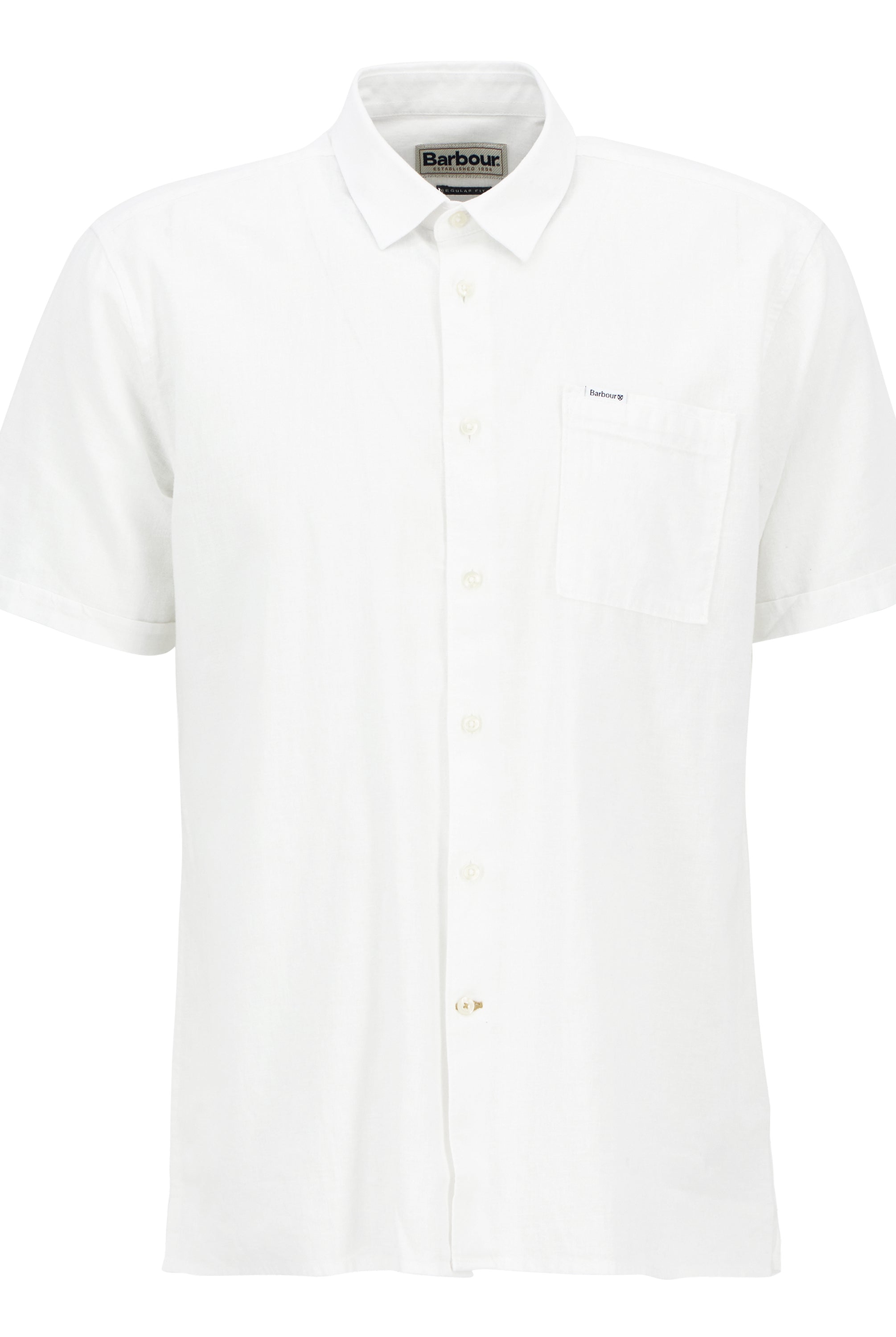 Barbour White Nelson SS Summer Fit Shirt #Colour_White