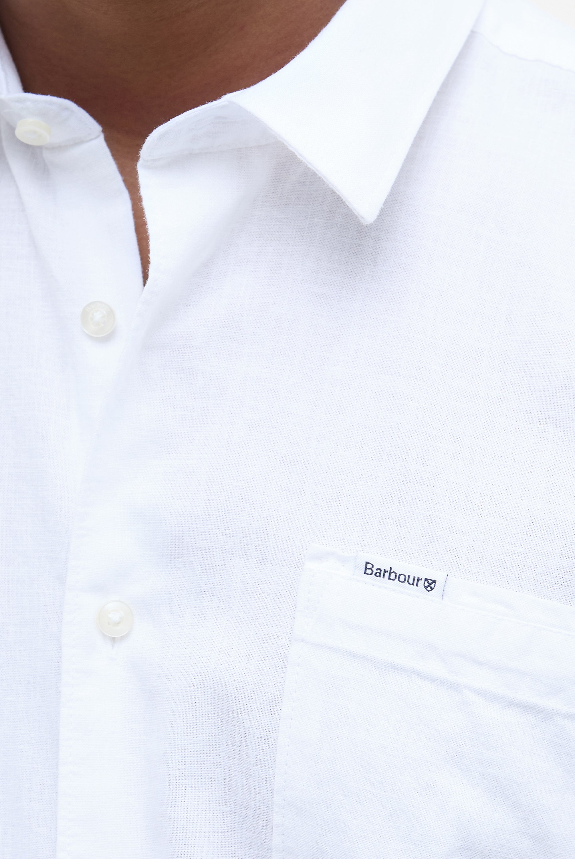 Barbour White Nelson SS Summer Fit Shirt #Colour_White