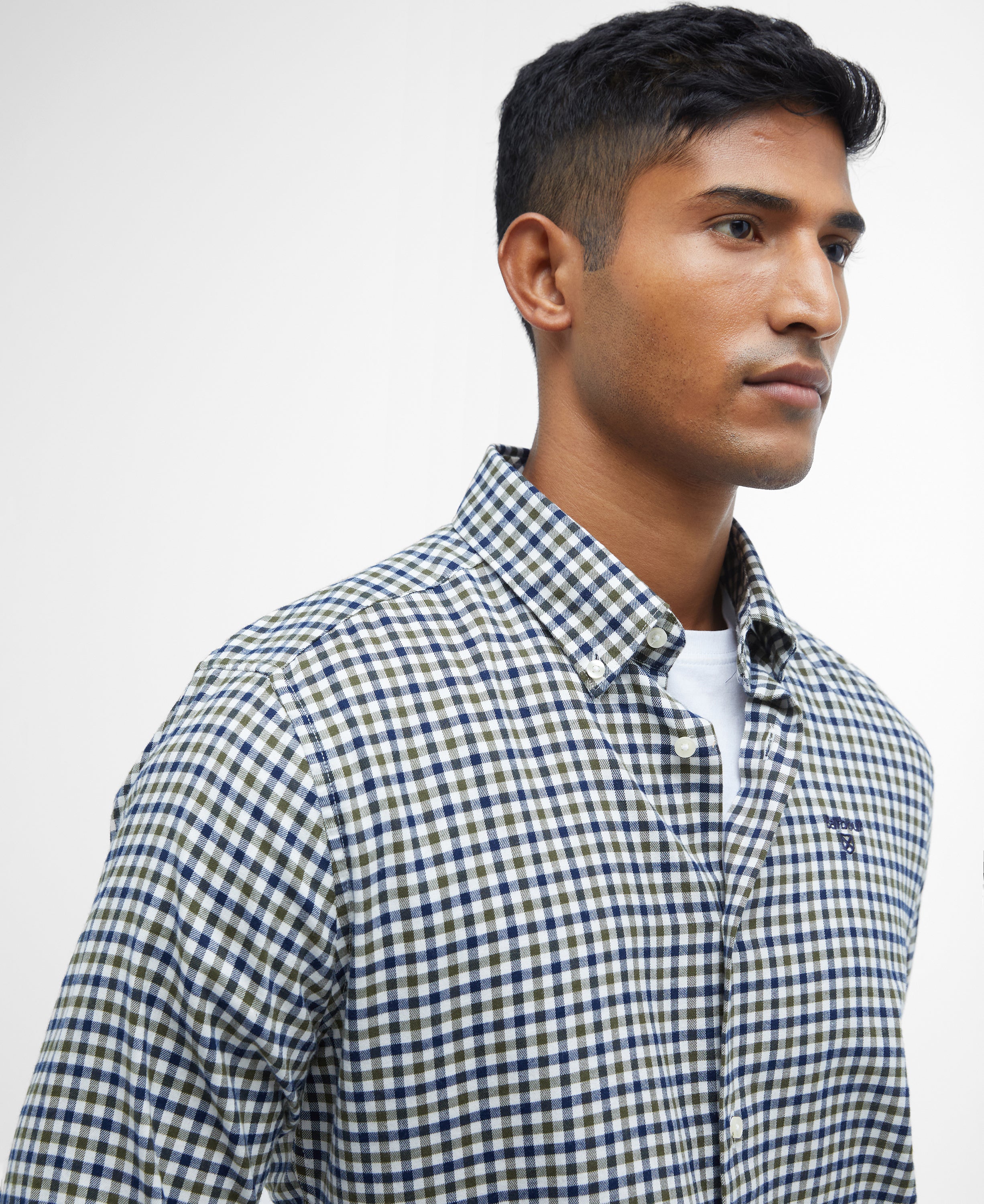 Barbour Olive Finkle Tailored Shirt #Colour_Olive