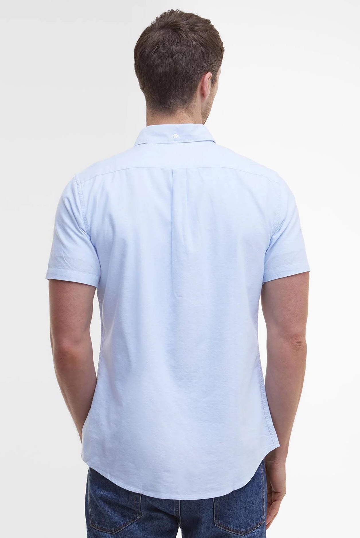 Barbour Sky Blue Striped Oxtown SS Tailored Shirt #Colour_Sky Blue