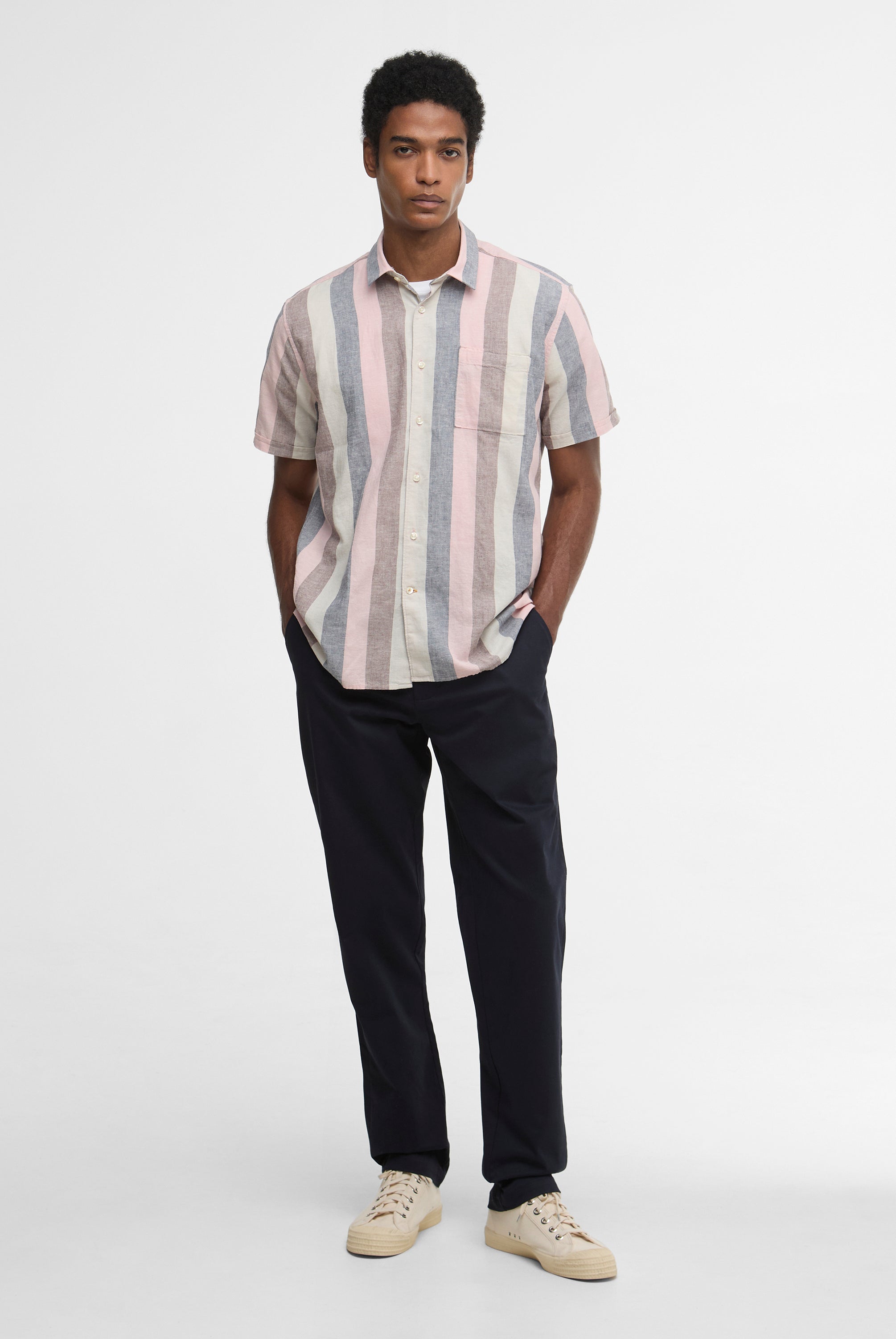 Barbour Pink Portwell Summer Fit Shirt #Colour_Pink