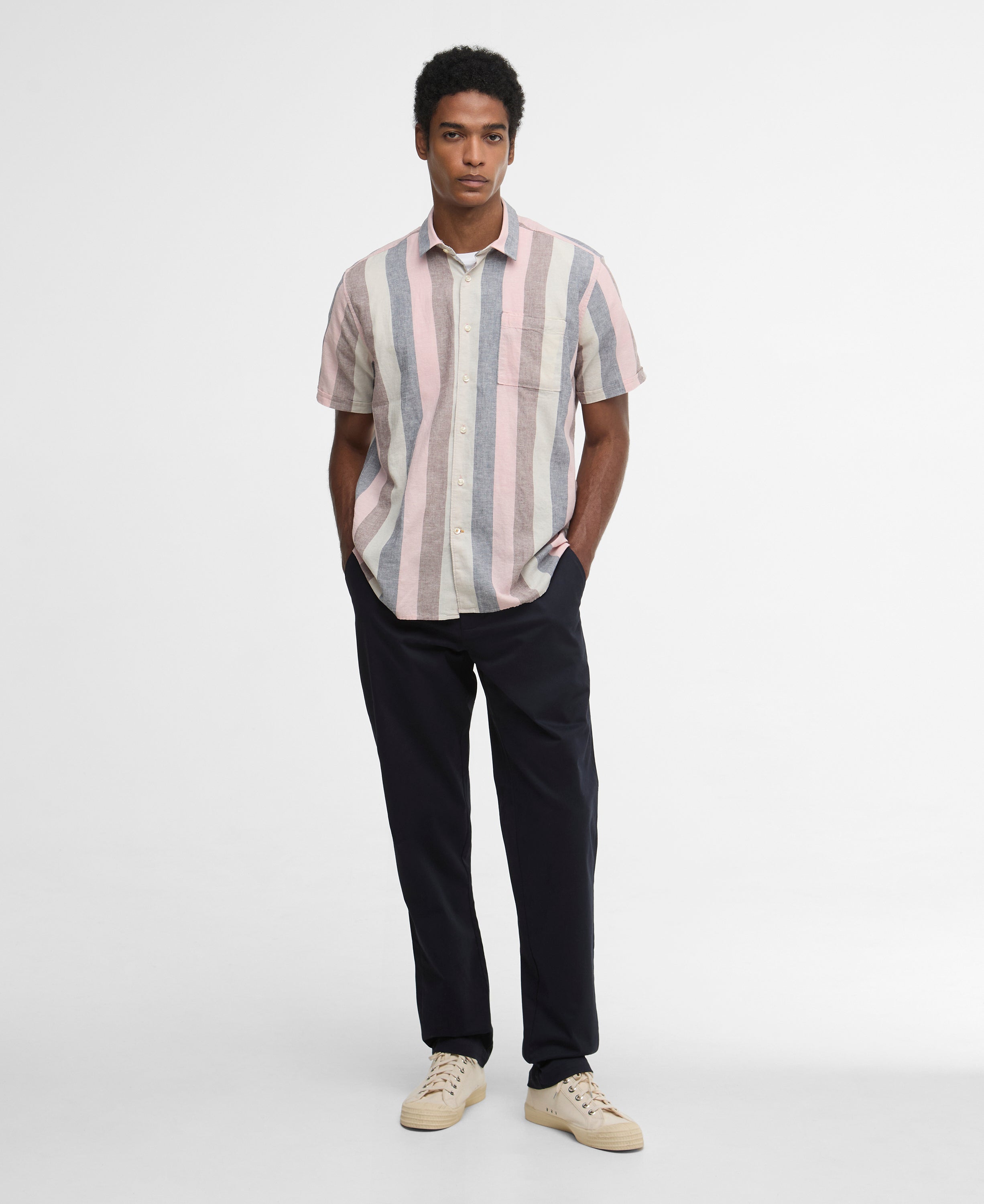 Barbour Pink Portwell Summer Fit Shirt #Colour_Pink
