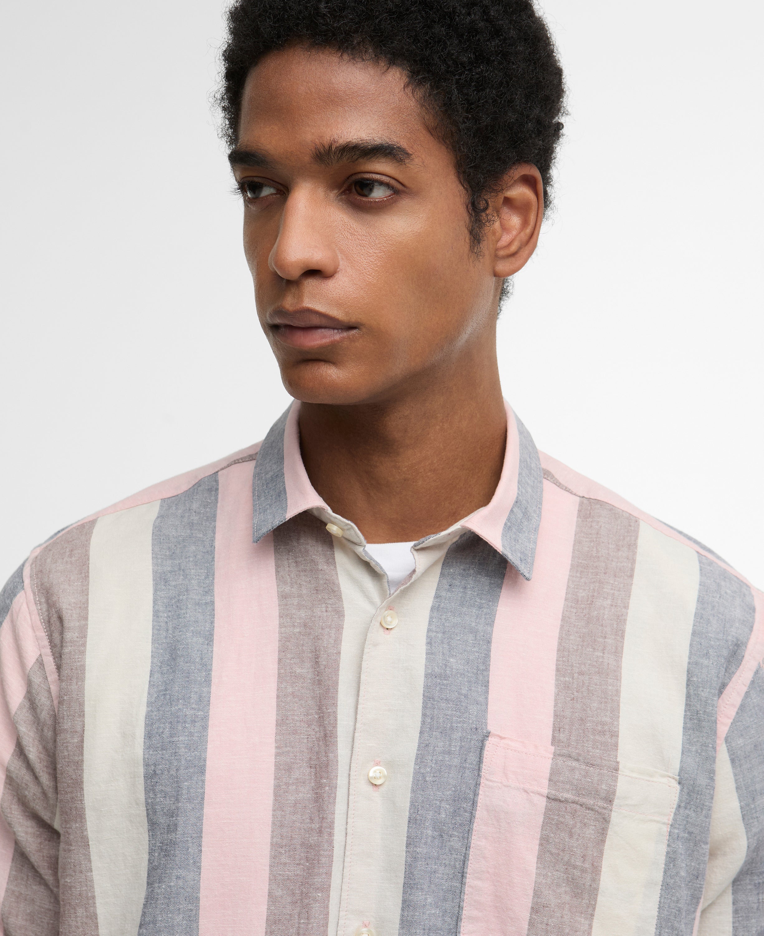 Barbour Pink Portwell Summer Fit Shirt #Colour_Pink