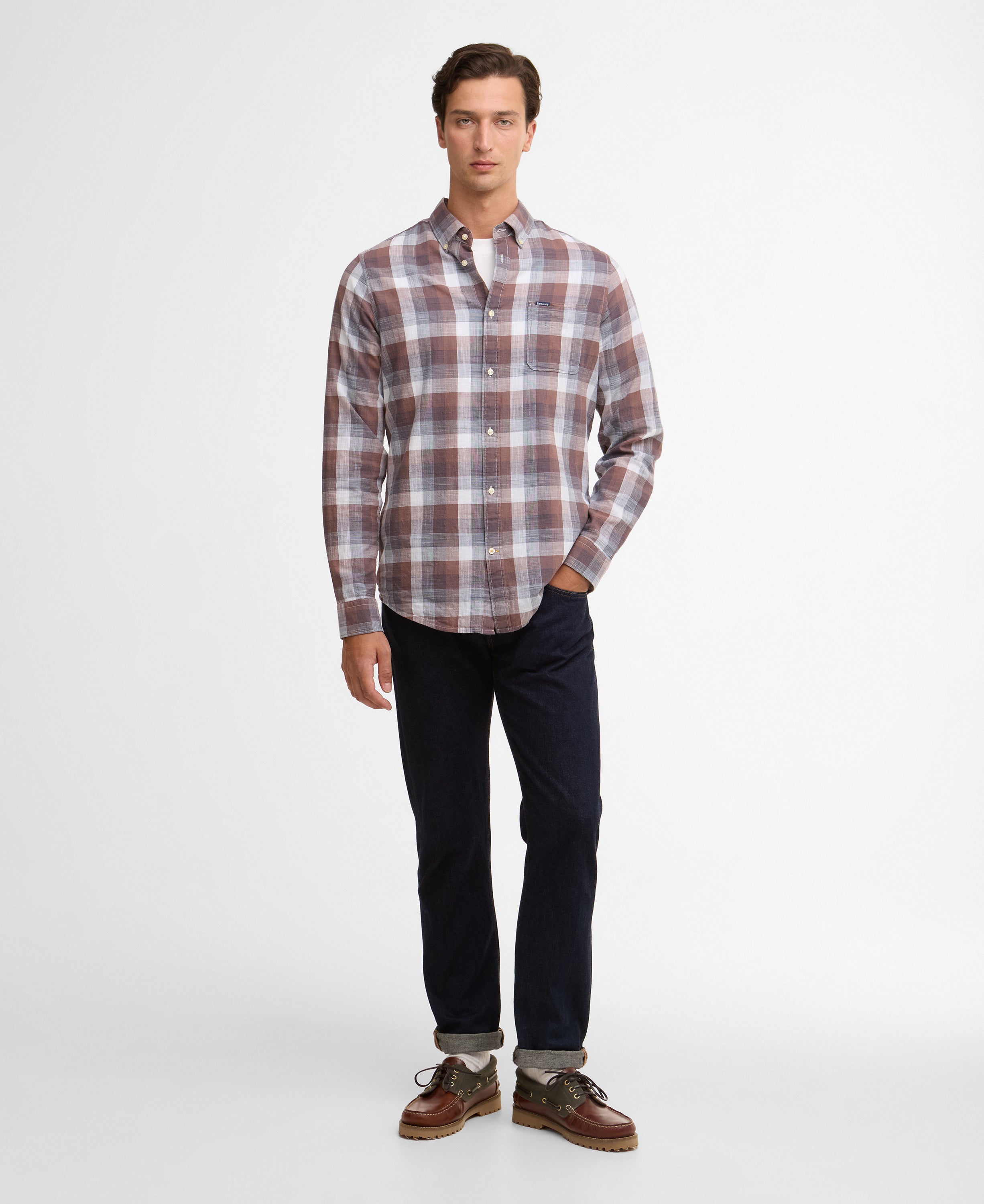 Barbour Peppercorn Hillroad Tailored Shirt #Colour_Peppercorn