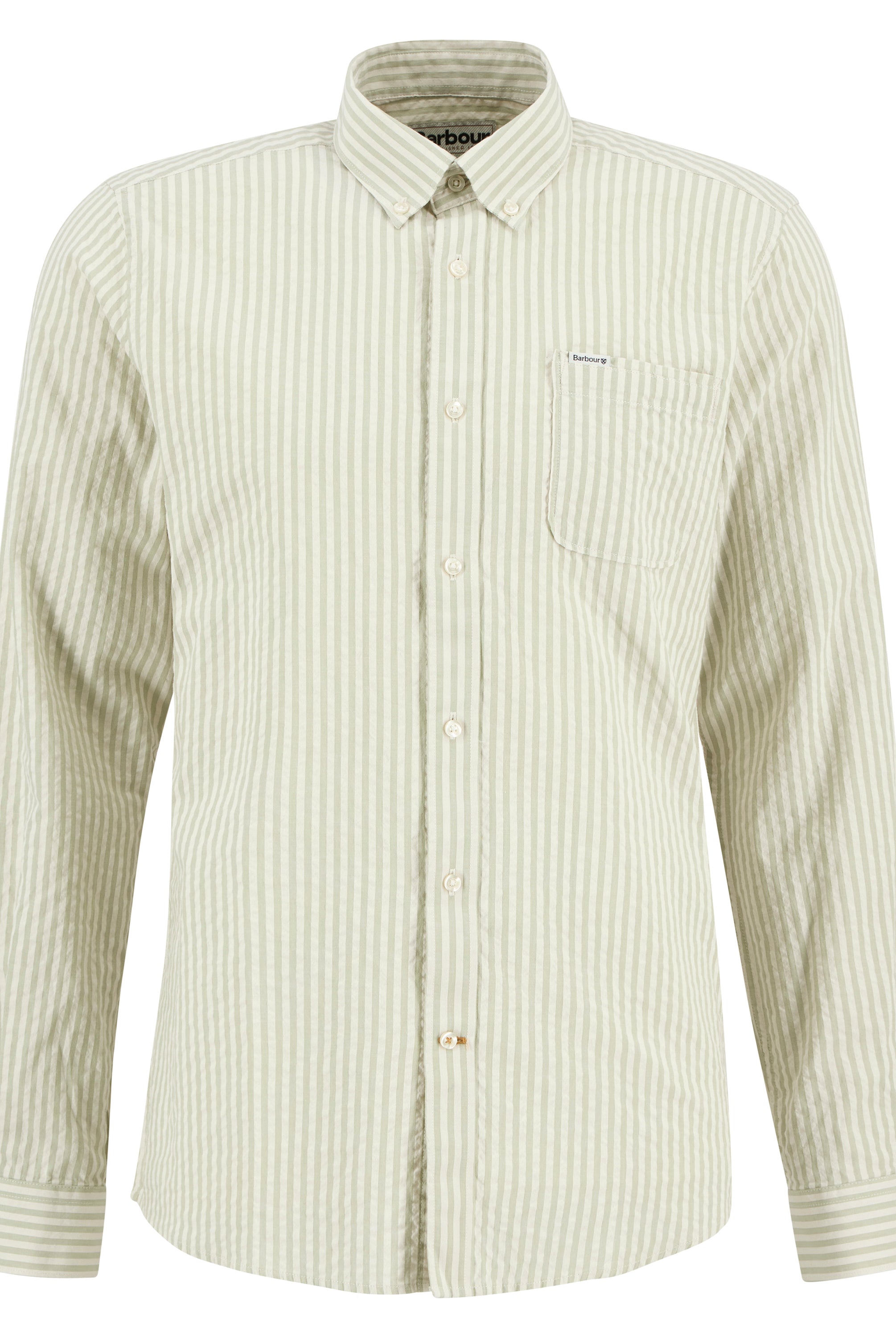 Barbour Sea Green Cresswell Seersucker LS Tailored Shirt #Colour_Sea Green