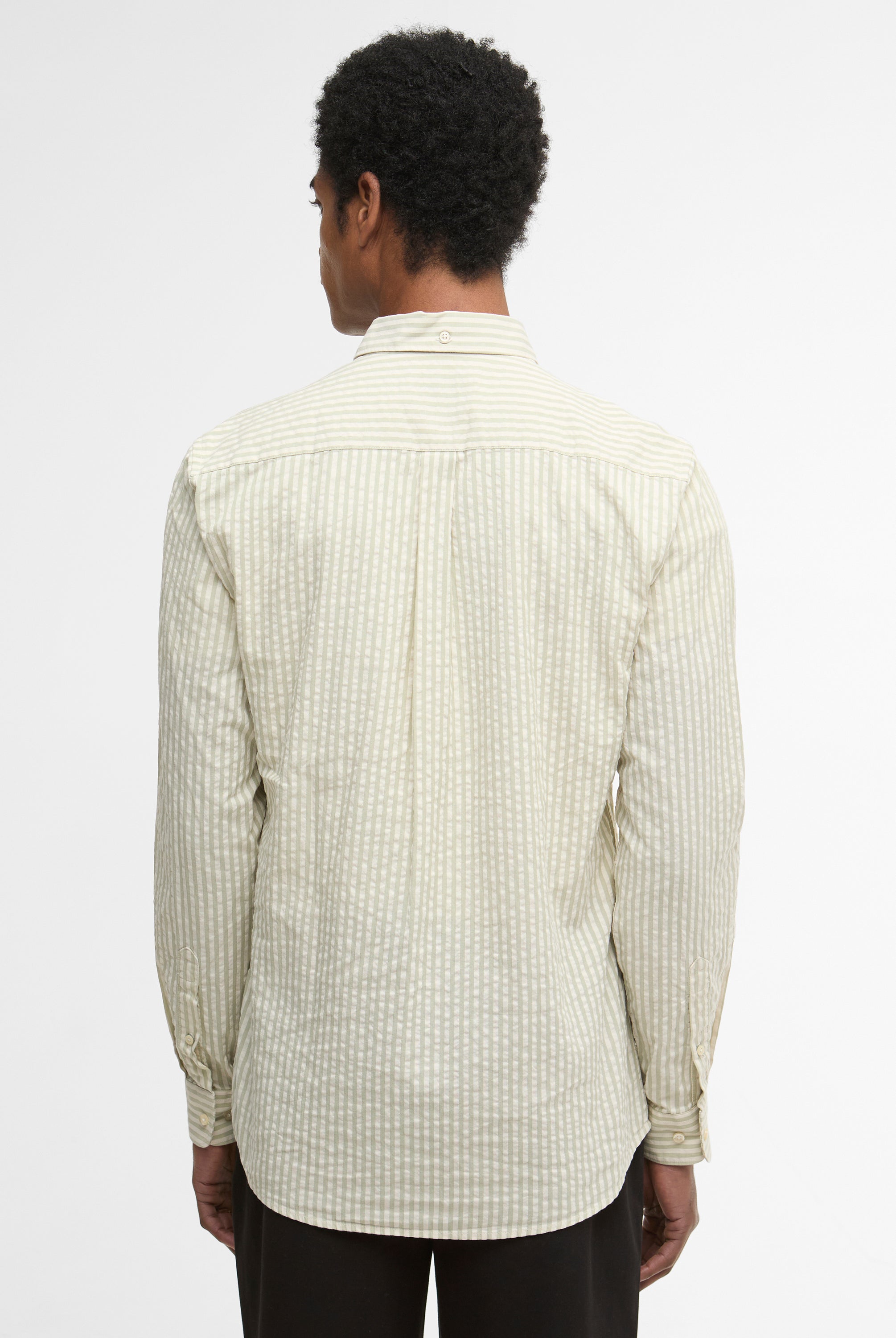 Barbour Sea Green Cresswell Seersucker LS Tailored Shirt #Colour_Sea Green