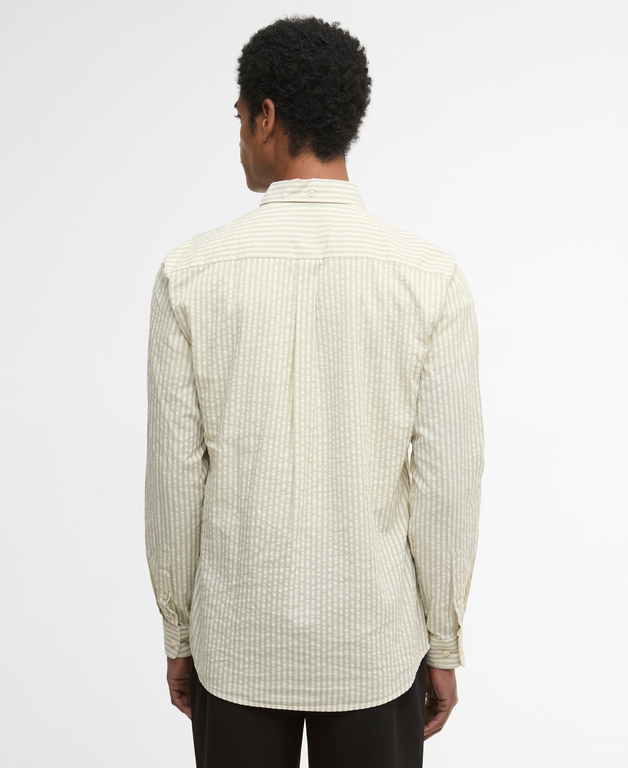 Barbour Sea Green Cresswell Seersucker LS Tailored Shirt #Colour_Sea Green